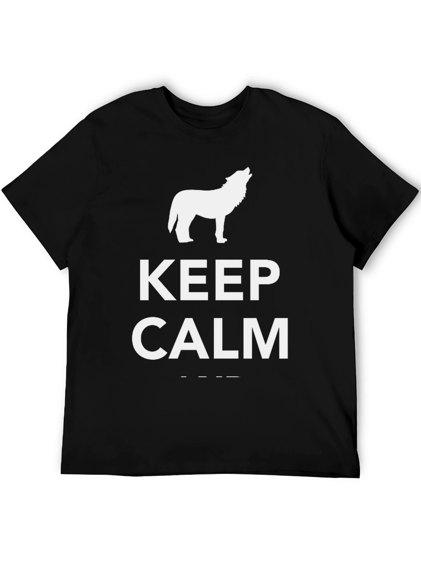 Keep Calm Wolf T-Shirt - Black Tee