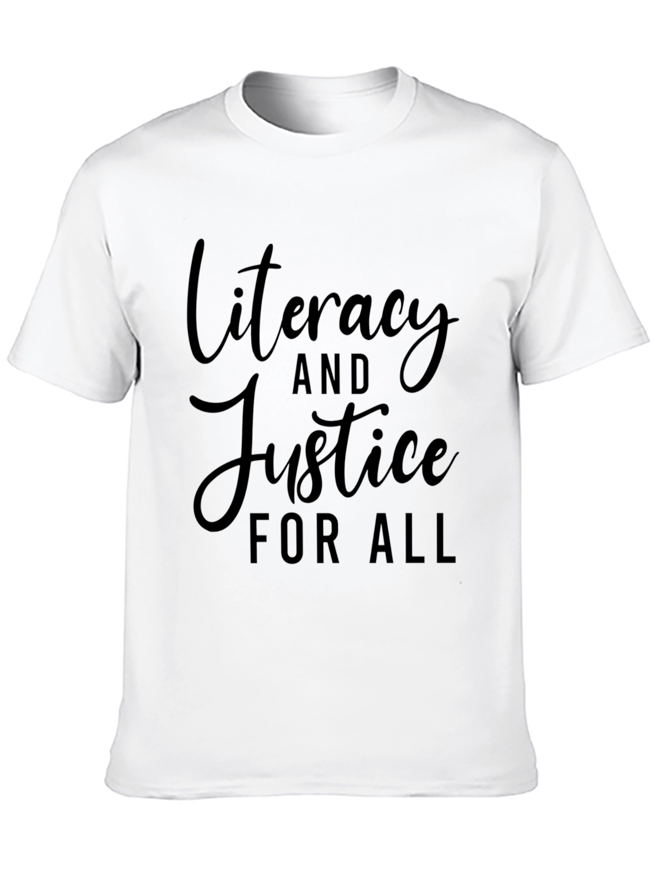 Literacy & Justice Tee - Soft Black Graphic T-Shirt