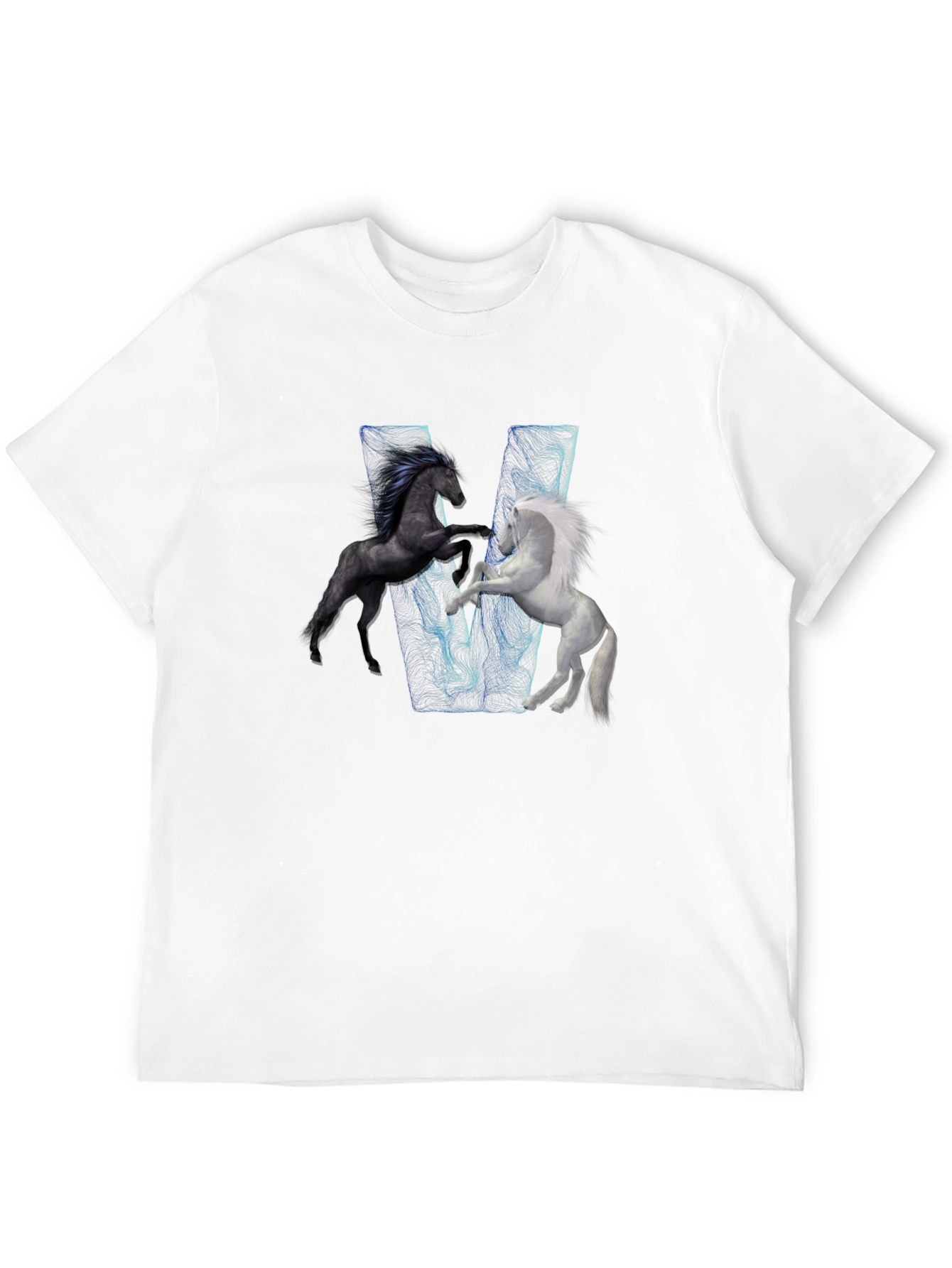 Black T-Shirt with Horse Design