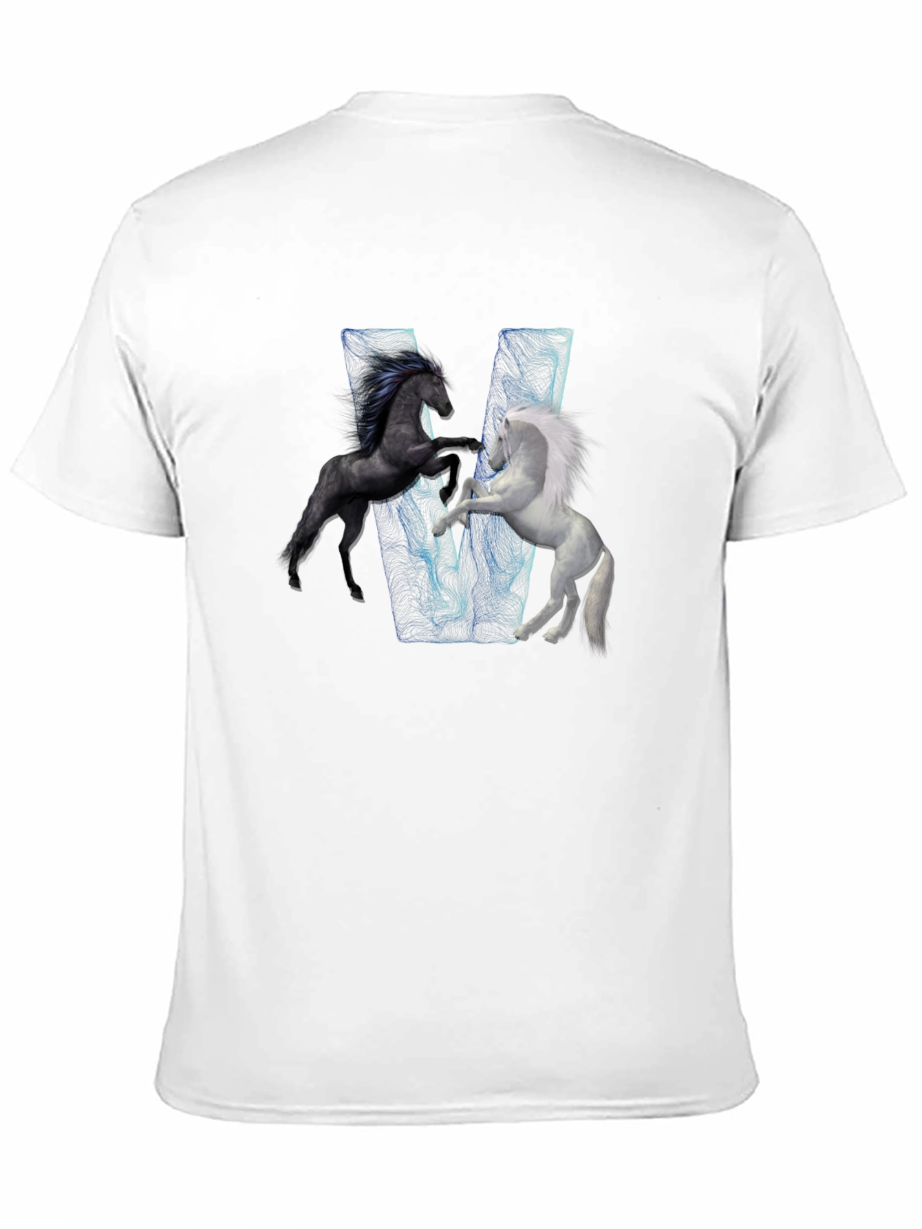 Black T-Shirt with Horse Design