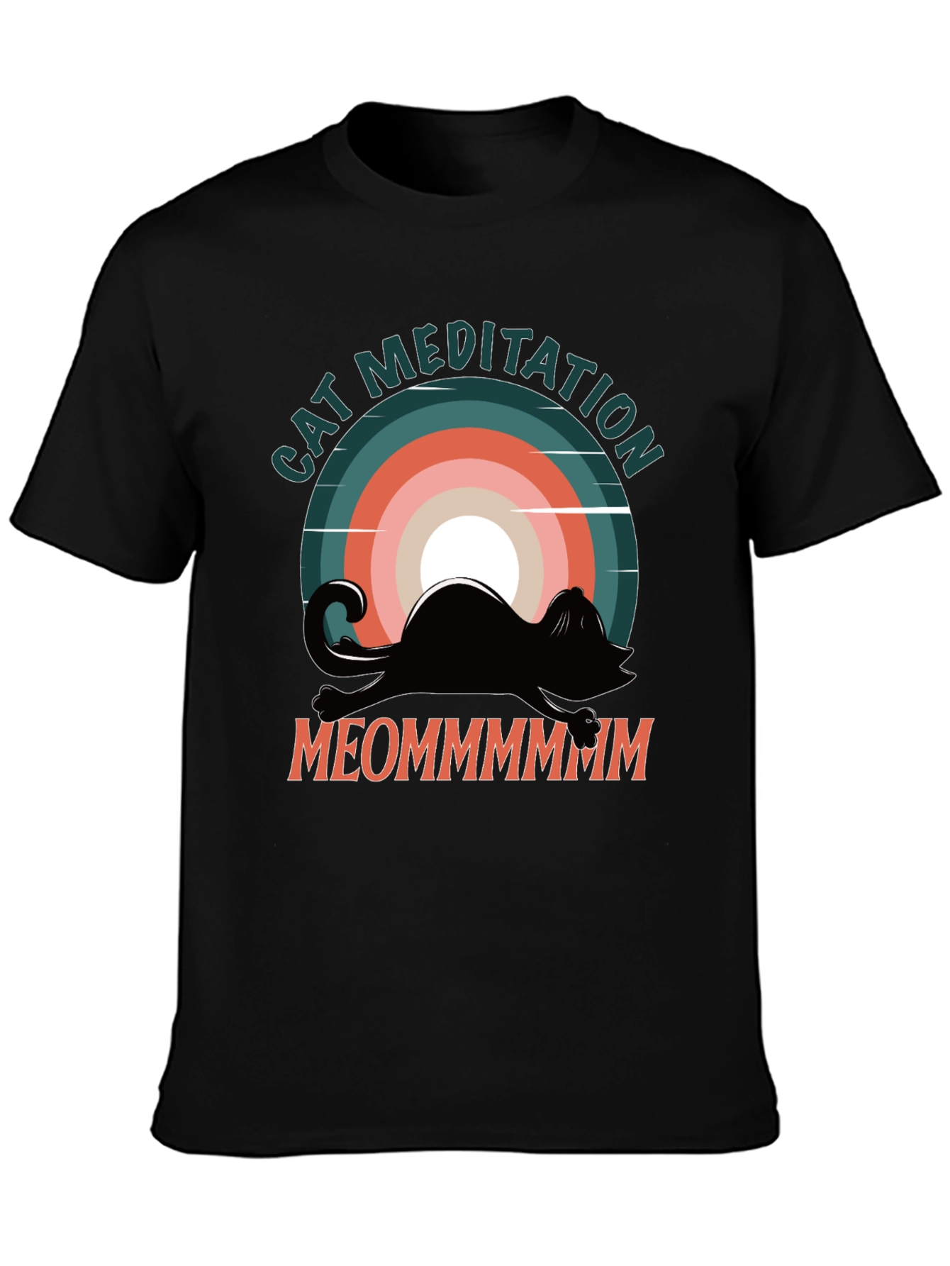 Cat Meditation Graphic Tee - Relaxed Fit