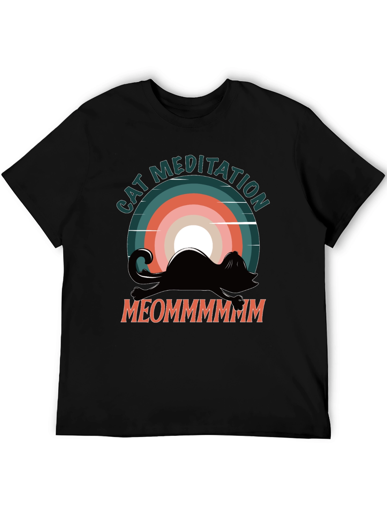Cat Meditation Graphic Tee - Relaxed Fit