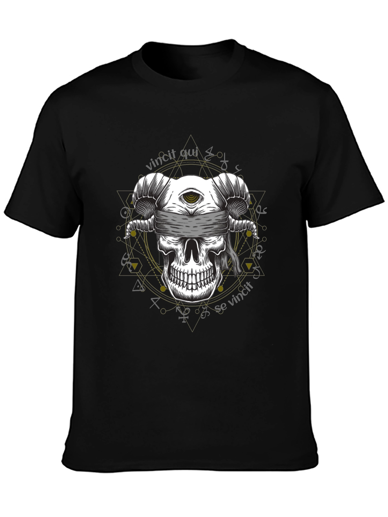 Skull with Horns Graphic T-Shirt