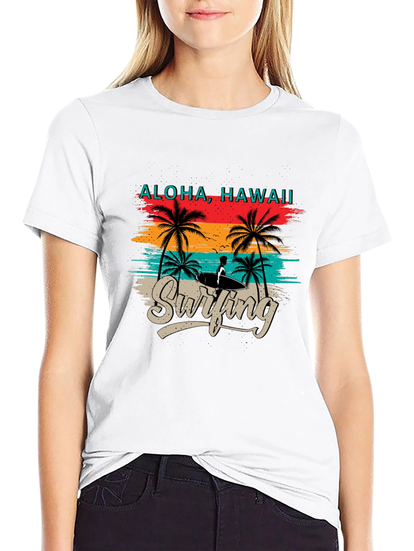 Aloha Hawaii Surfing Graphic Tee