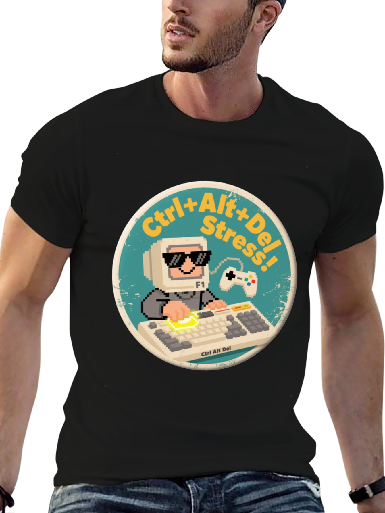 Ctrl+Alt+Del Stress T-Shirt: Gamer Style