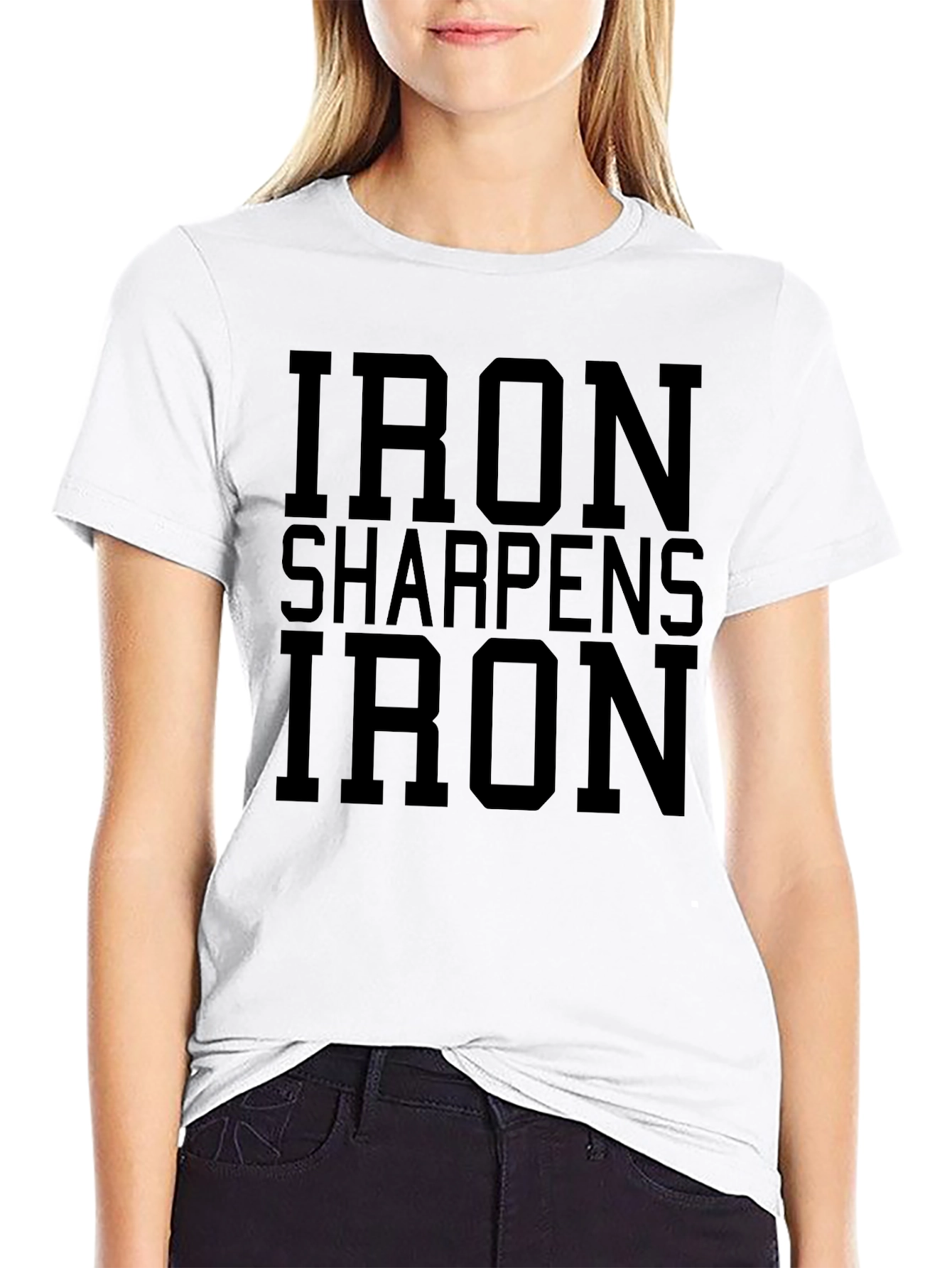 Iron Sharpens Iron Black T-Shirt Motivation