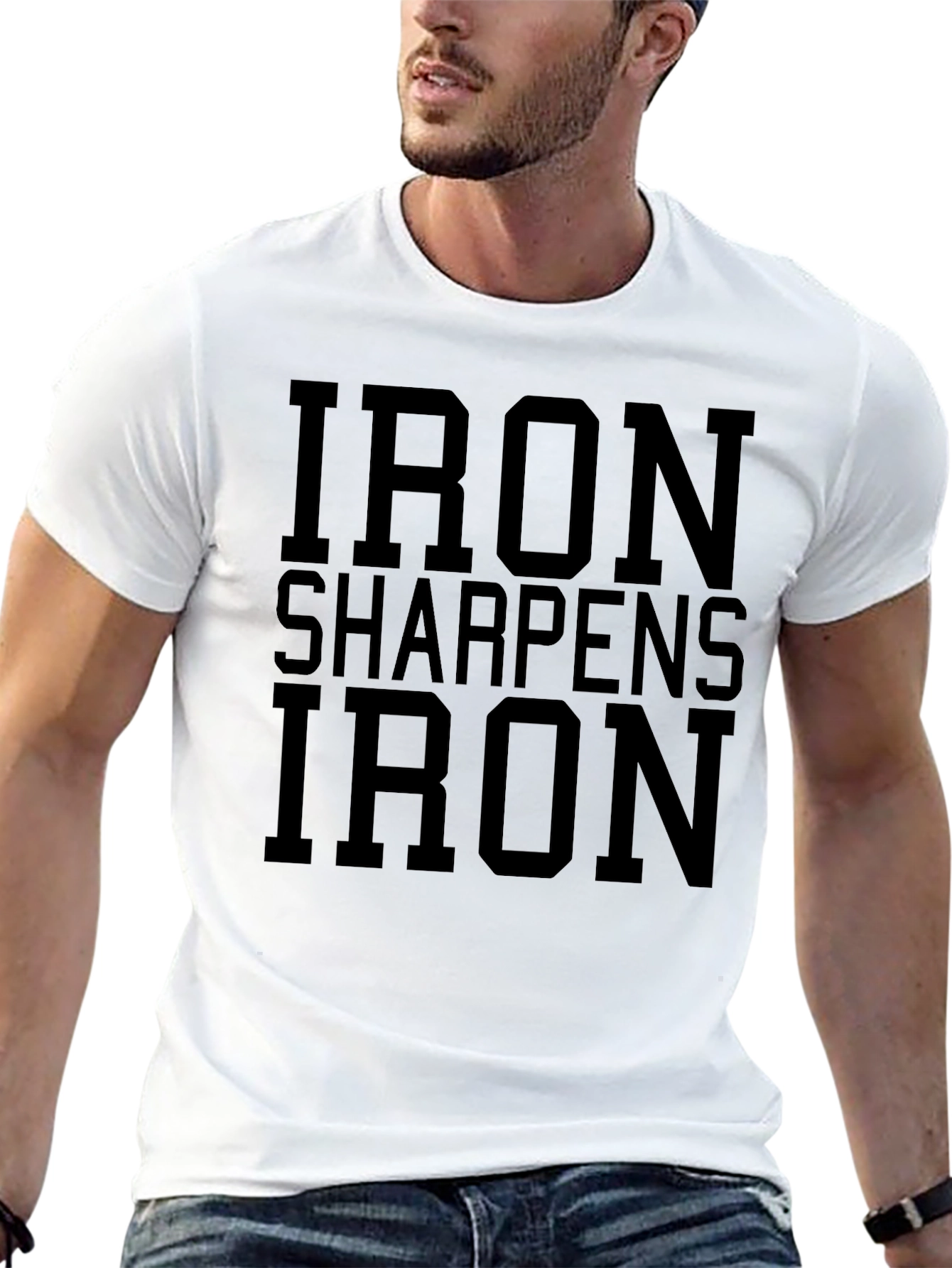 Iron Sharpens Iron Black T-Shirt Motivation