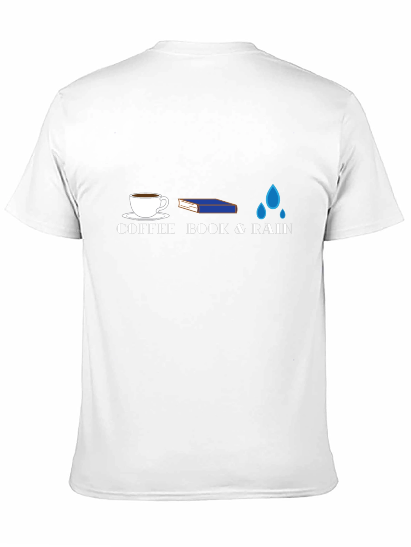 Coffee Book & Rain Graphic T-Shirt