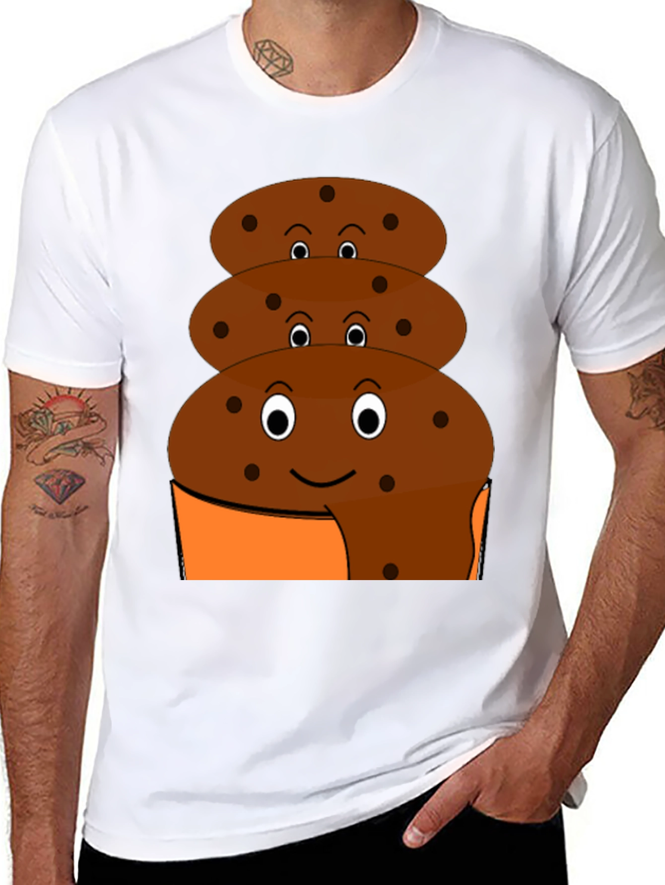 Fun Cookie Stack Black T-Shirt