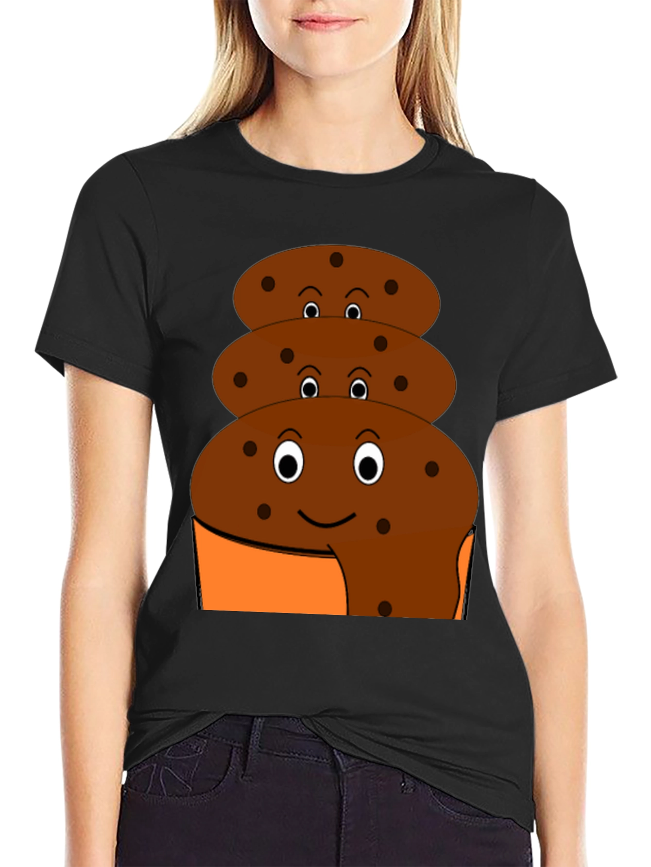 Fun Cookie Stack Black T-Shirt