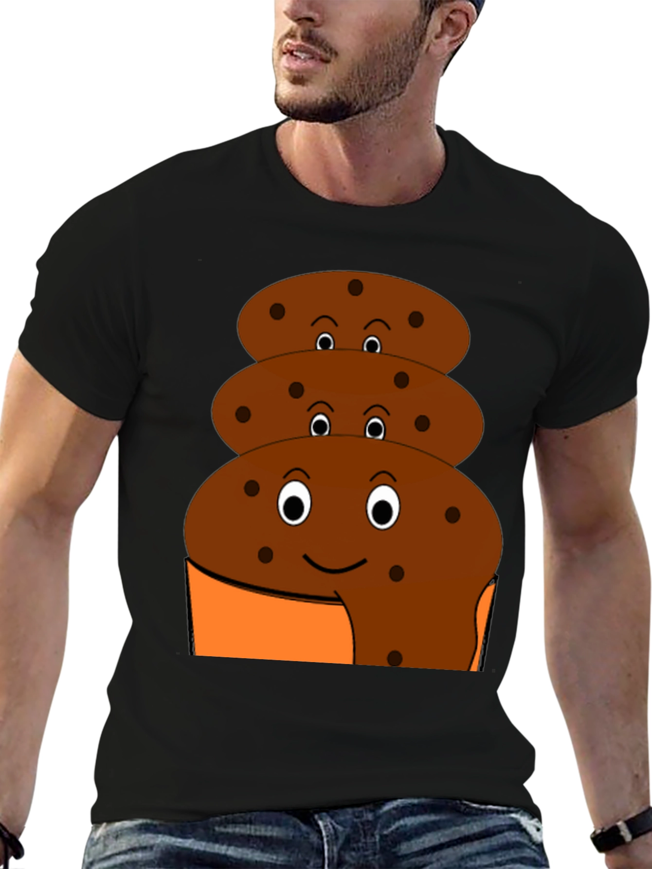 Fun Cookie Stack Black T-Shirt