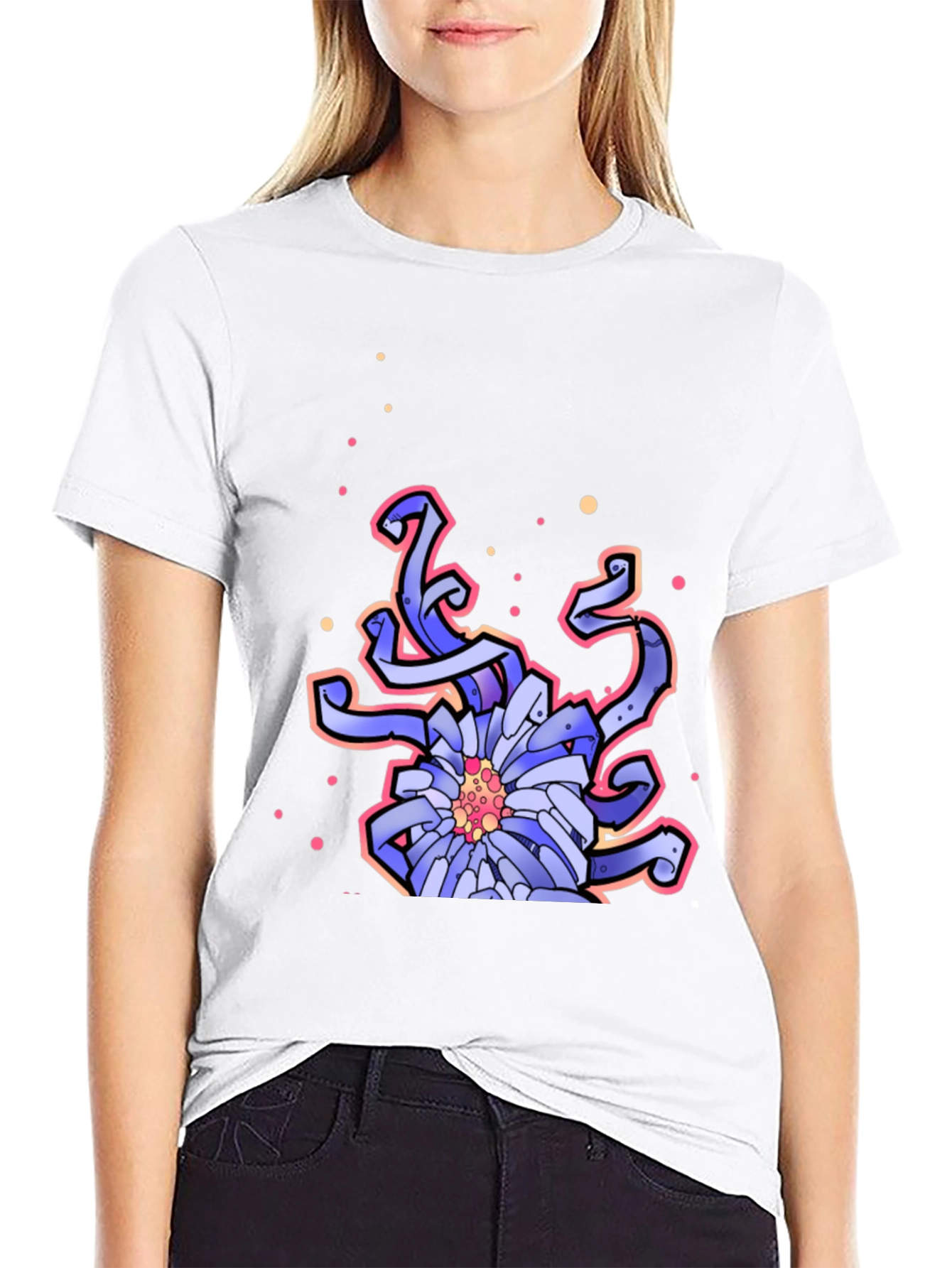 Floral Graphic Print Black T-Shirt