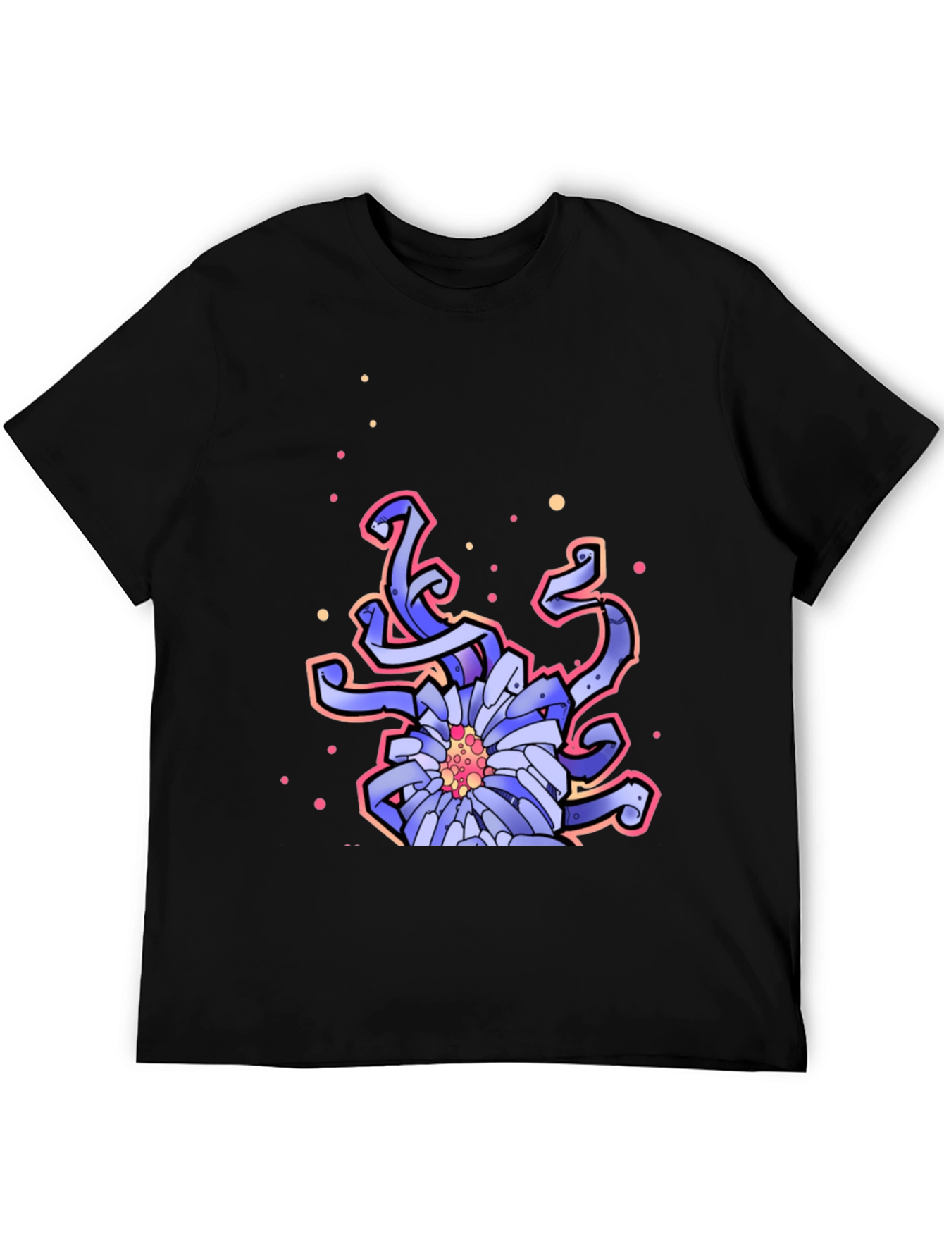 Floral Graphic Print Black T-Shirt