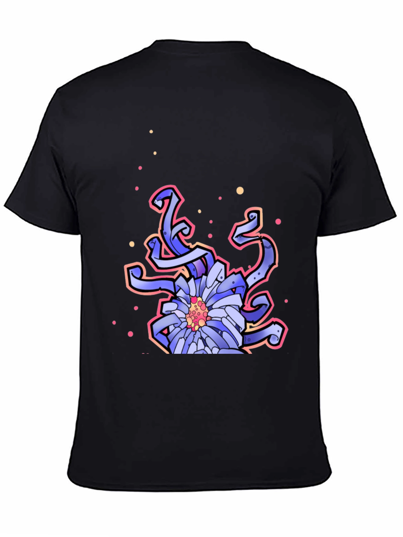 Floral Graphic Print Black T-Shirt