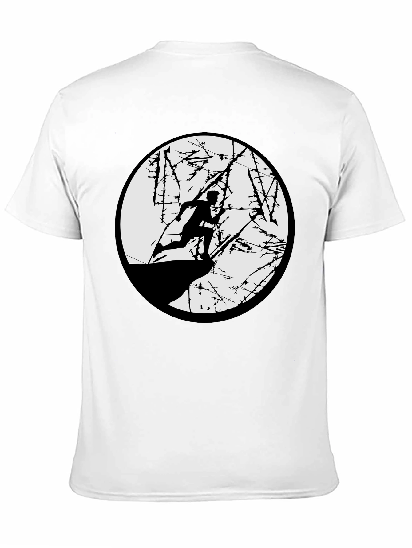 Black T-Shirt with Running Silhouette Graphic