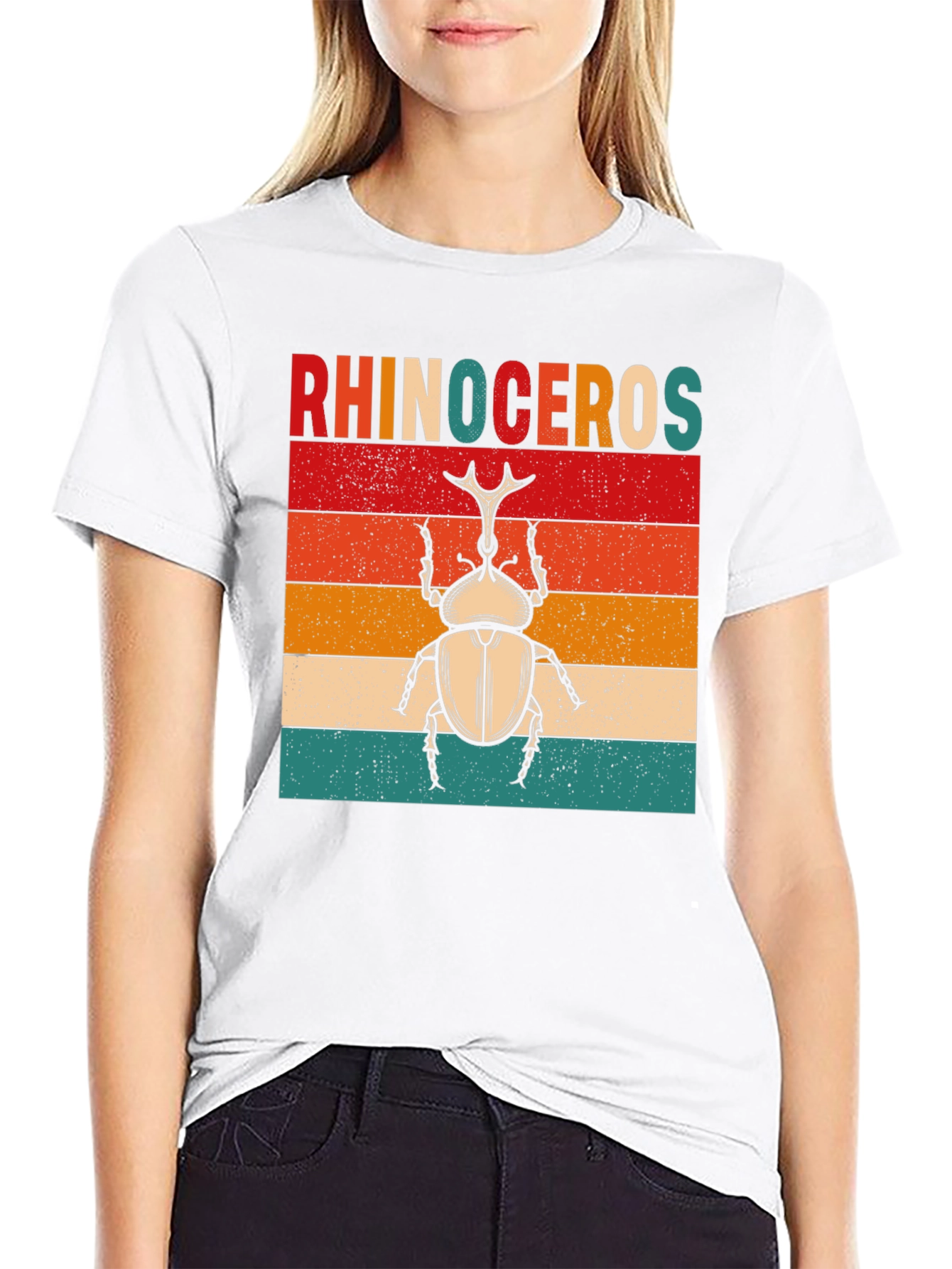 Rhinoceros Beetle Graphic T-Shirt - Retro Style