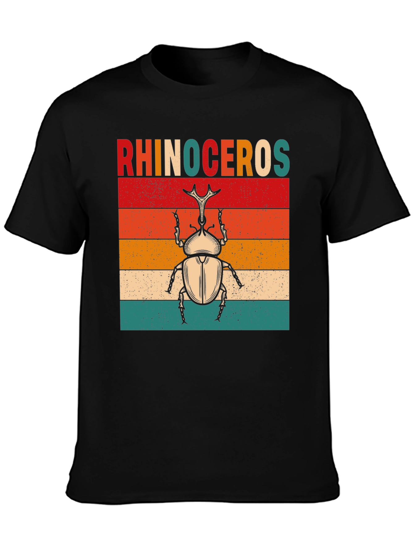 Rhinoceros Beetle Graphic T-Shirt - Retro Style
