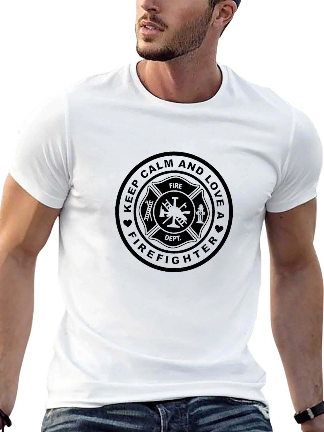Keep Calm Firefighter Black T-Shirt