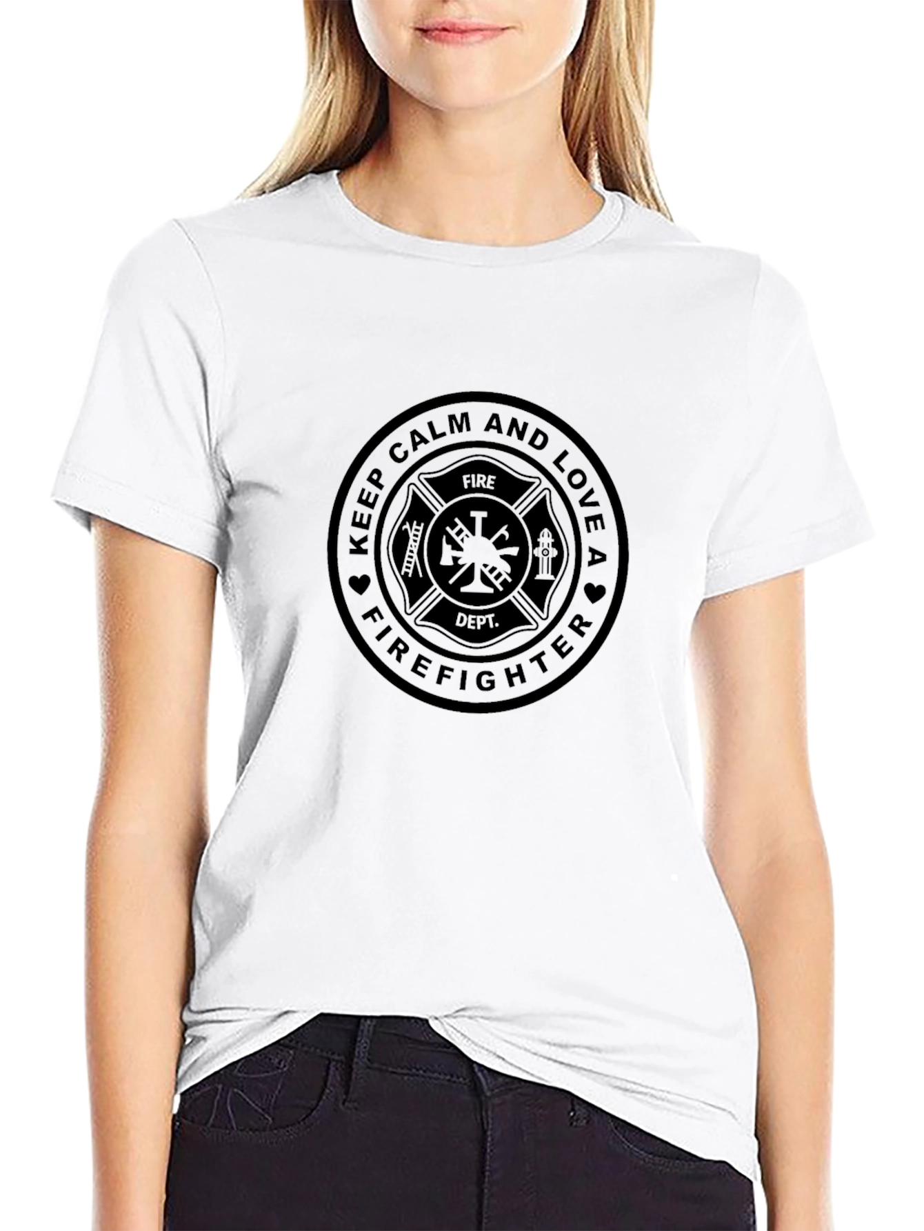 Keep Calm Firefighter Black T-Shirt