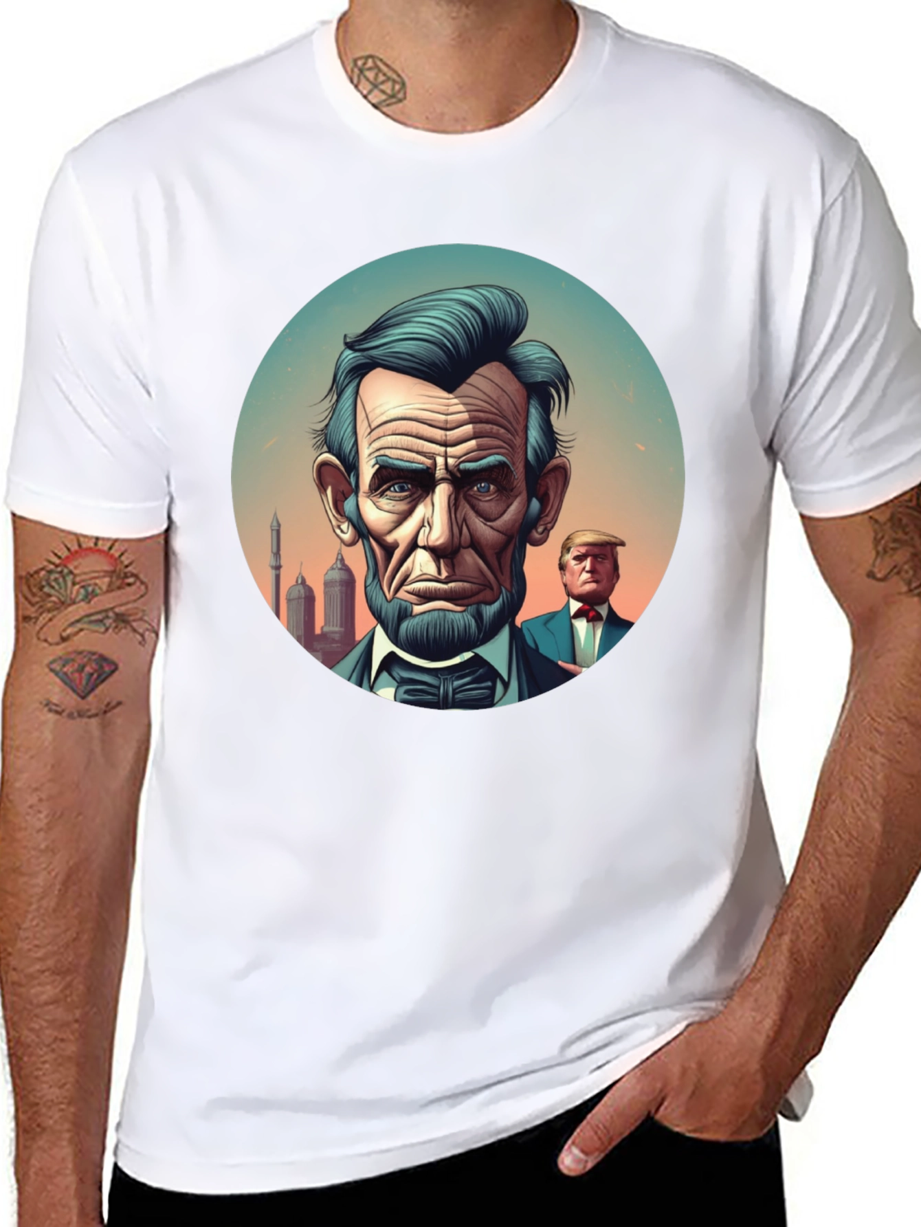 Lincoln Trump Graphic Tee - Presidential Humor Shirt
