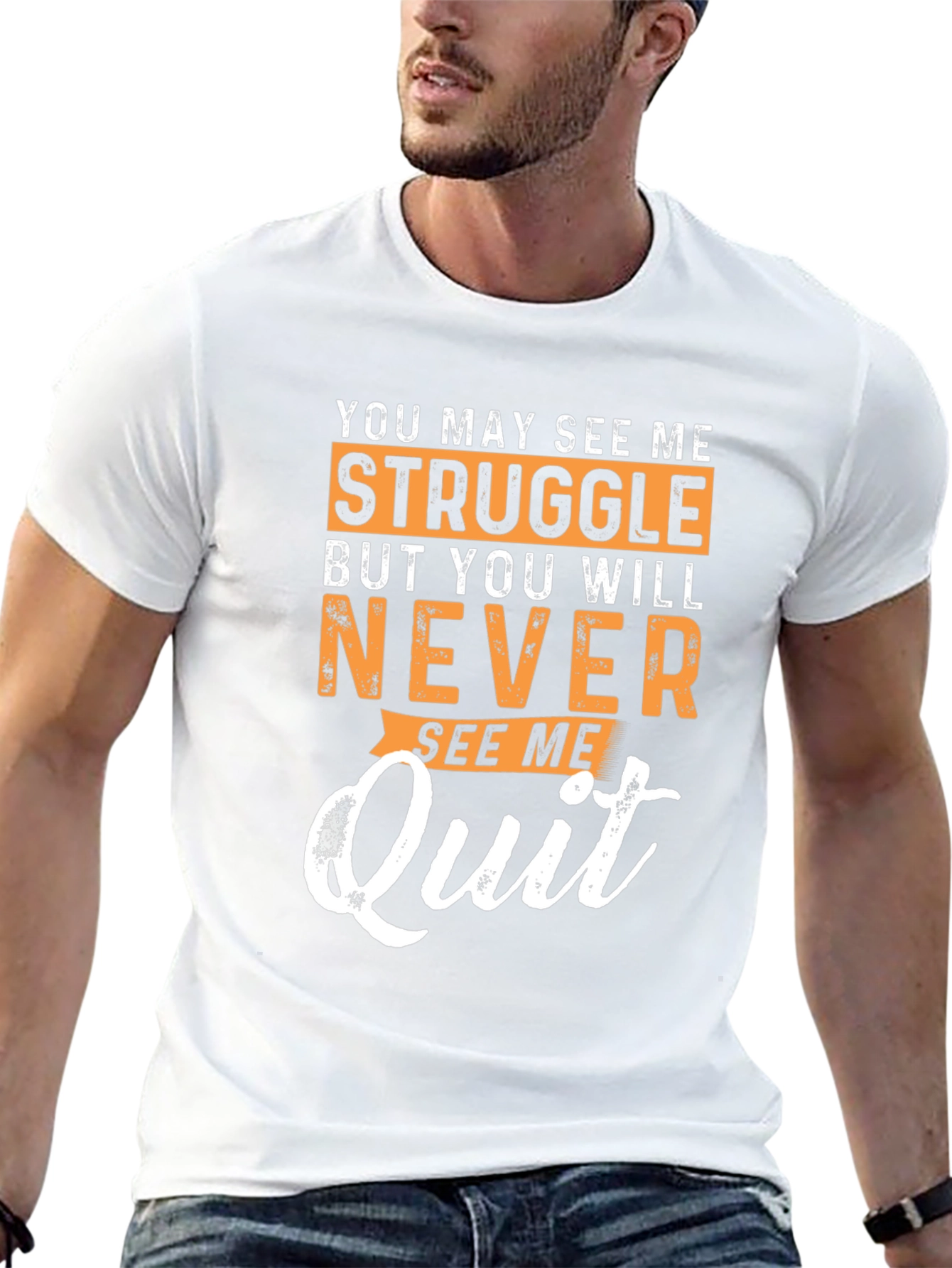 Motivational Graphic T-Shirt - Never Quit