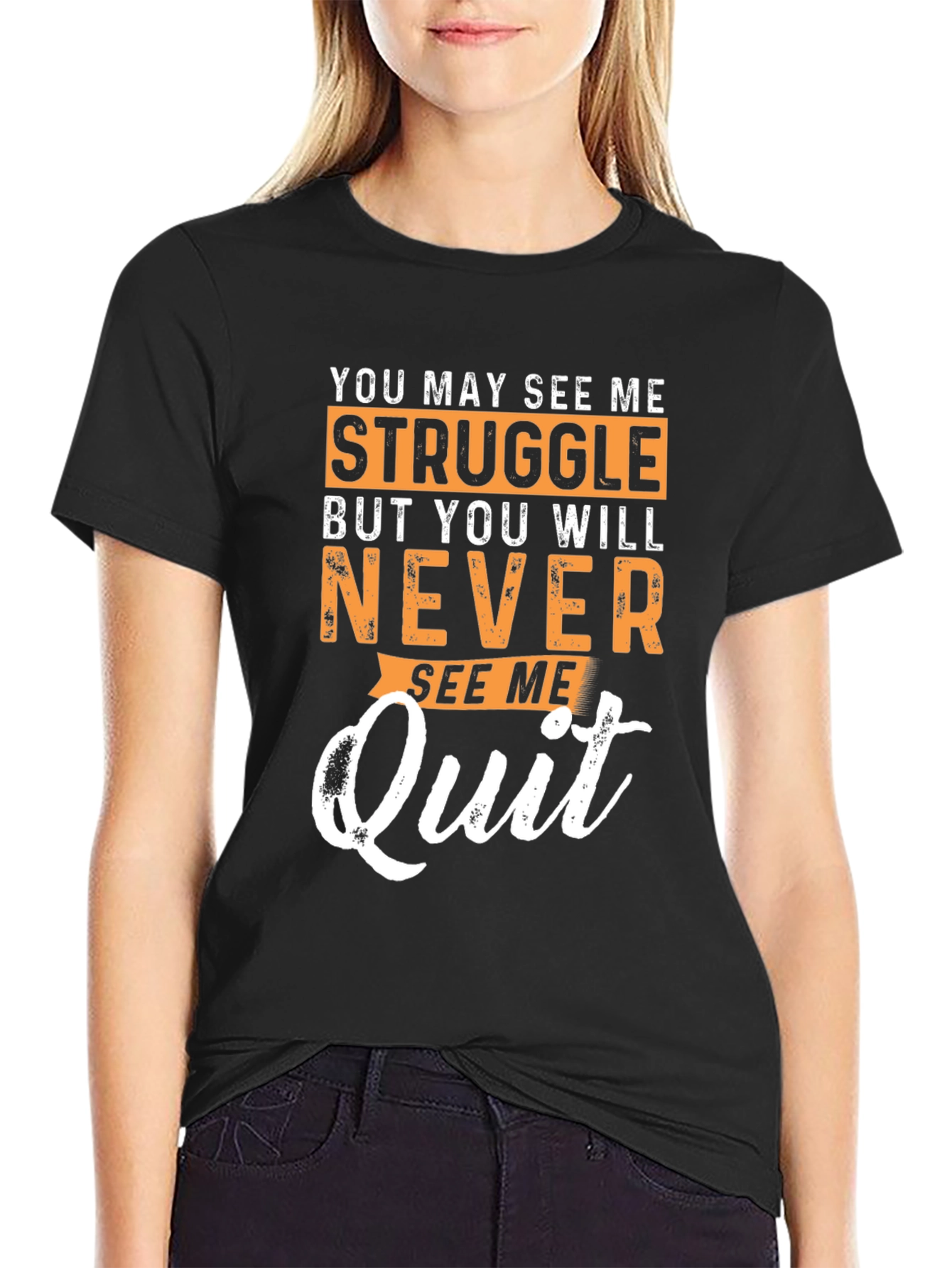 Motivational Graphic T-Shirt - Never Quit