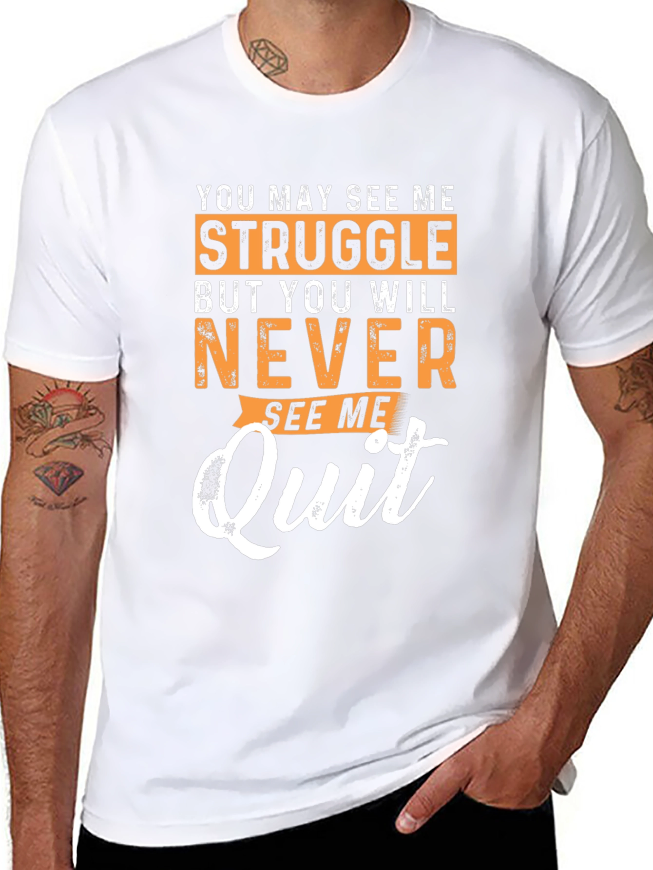 Motivational Graphic T-Shirt - Never Quit