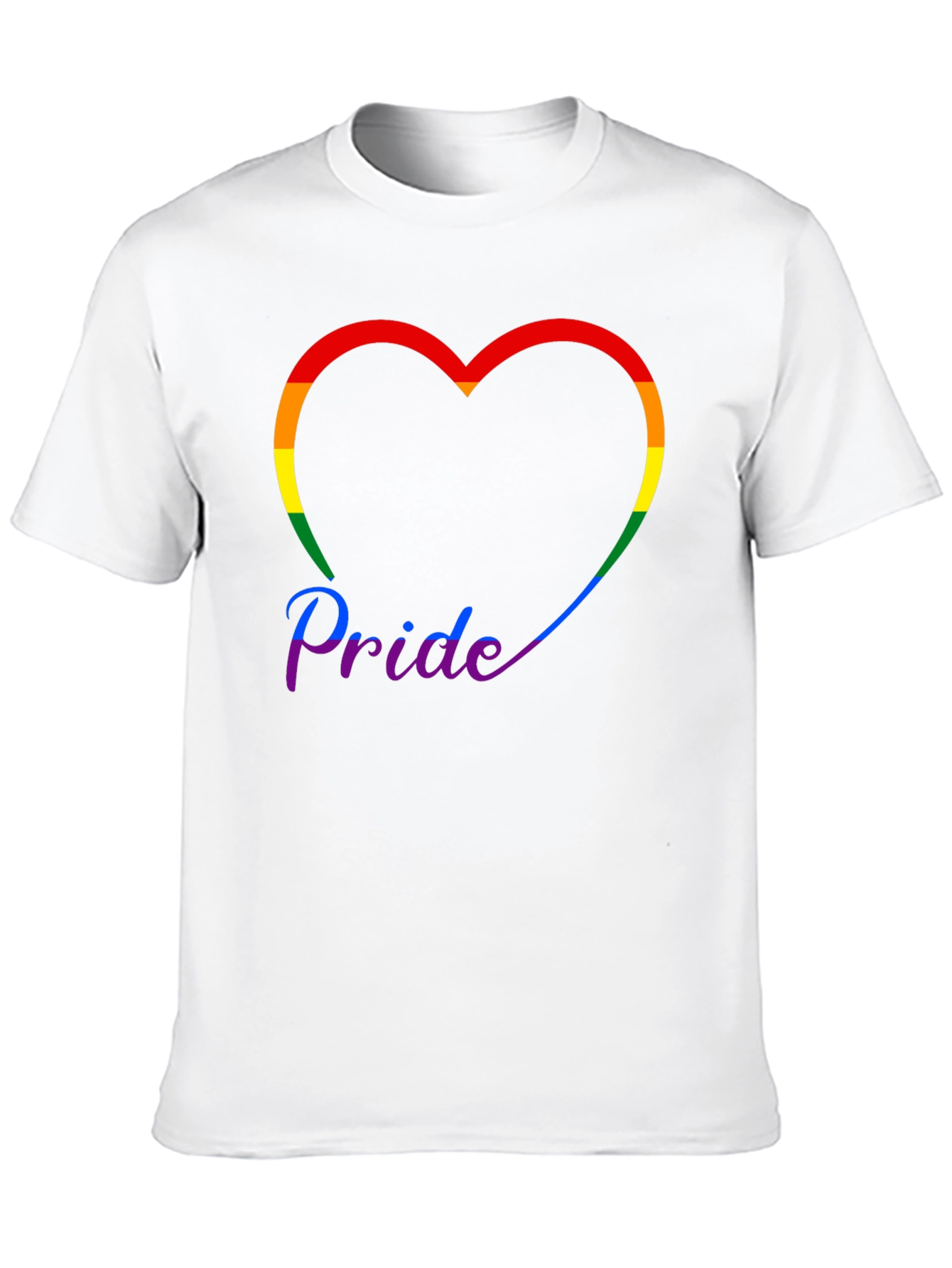 Pride Rainbow Heart Graphic Tee - Black