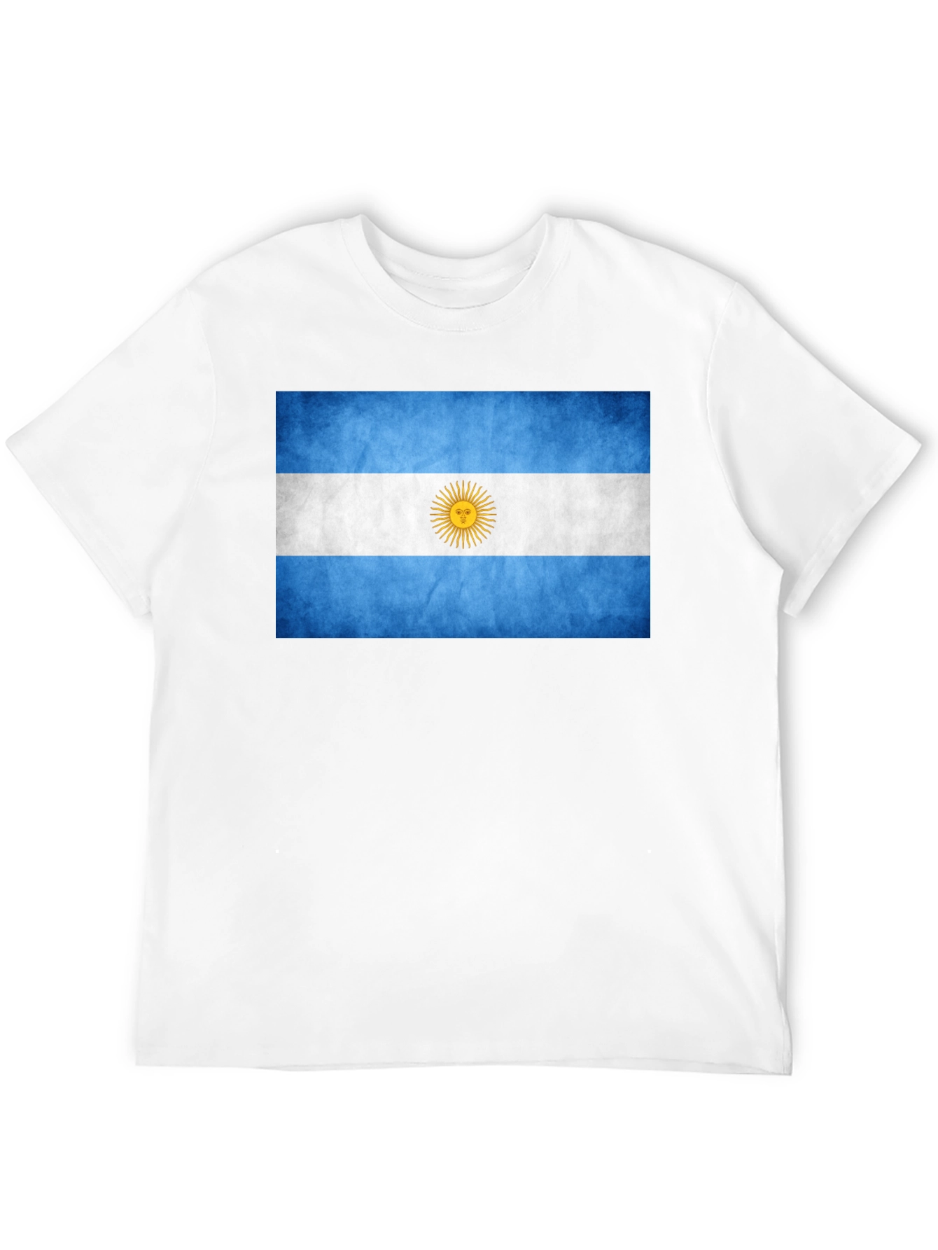 Argentina Flag Graphic Tee - Black Cotton T-Shirt