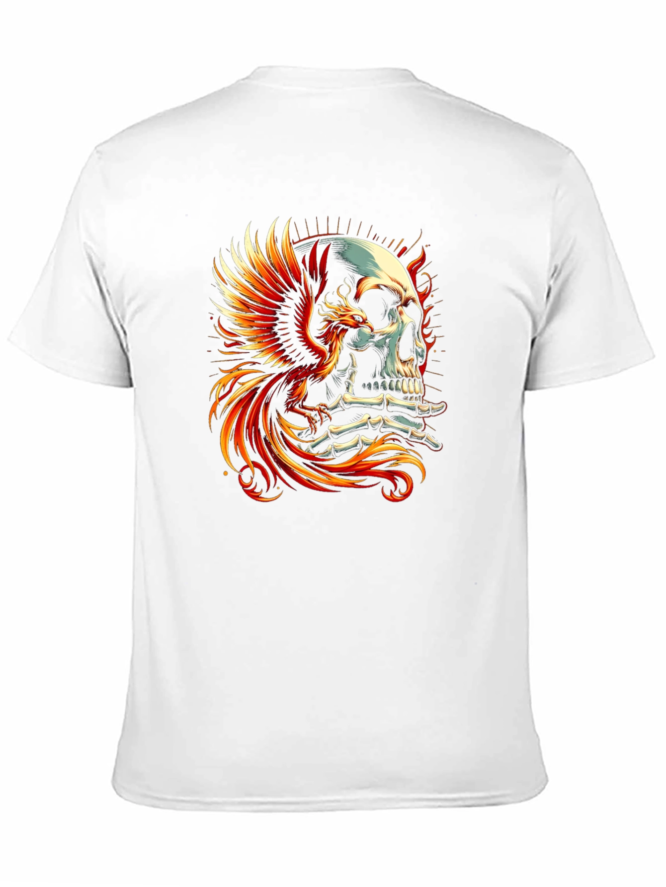 Phoenix Skull Graphic T-Shirt - Bold Style