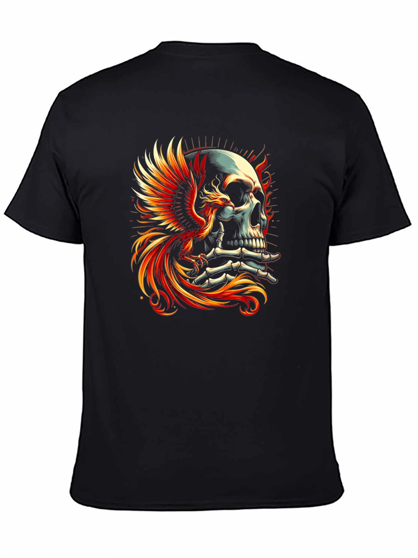 Phoenix Skull Graphic T-Shirt - Bold Style