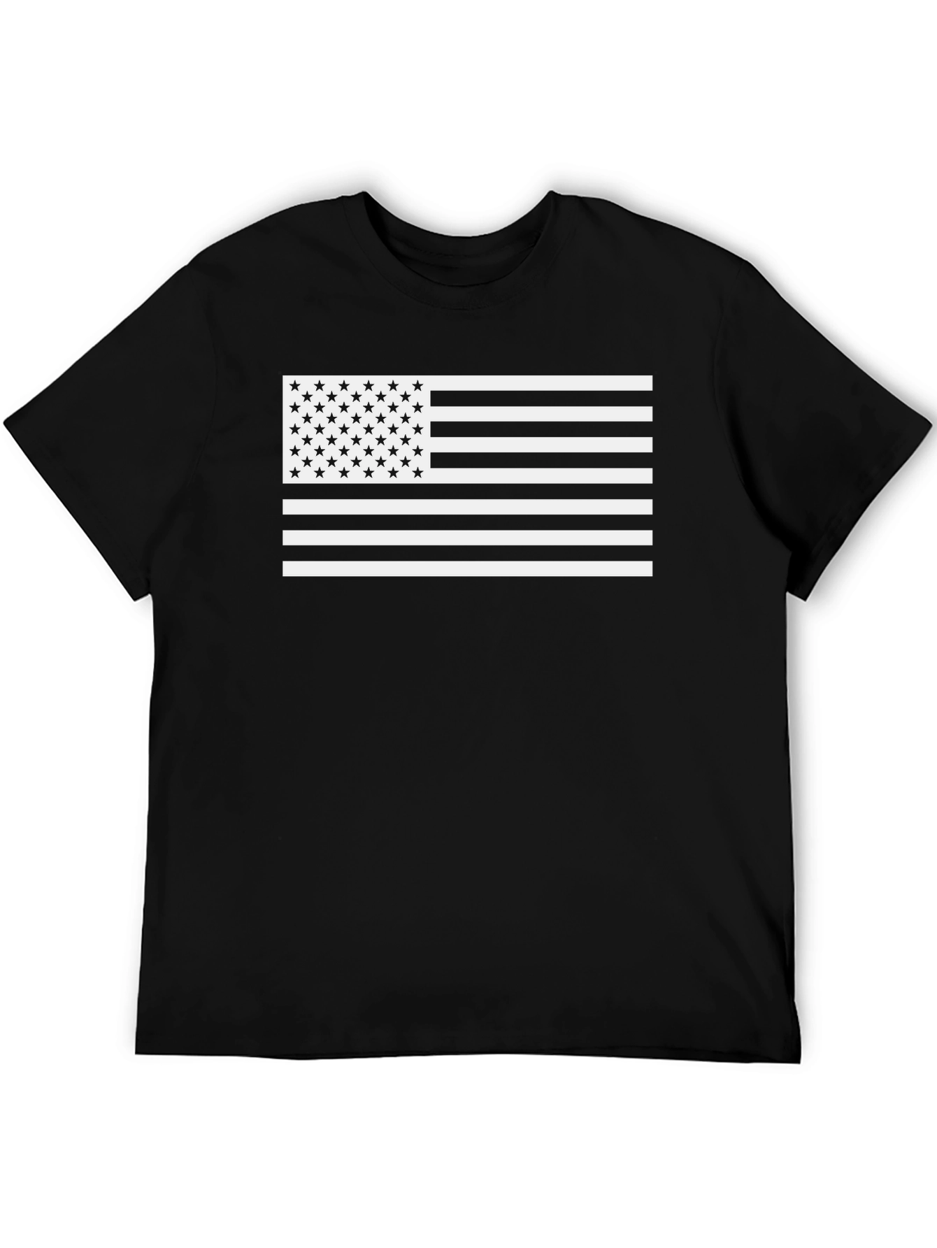 American Flag Graphic Tee - Black Cotton T-Shirt