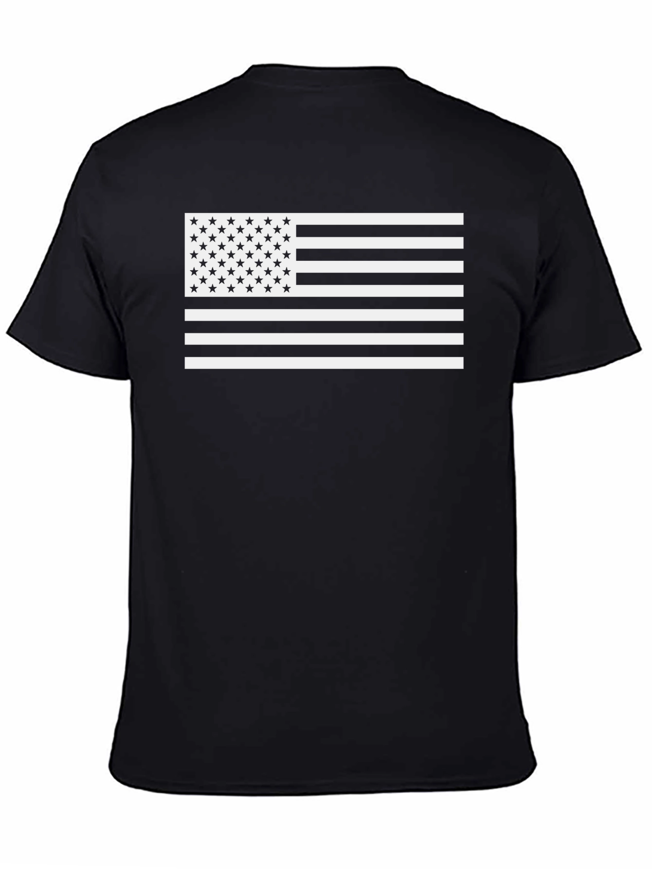 American Flag Graphic Tee - Black Cotton T-Shirt