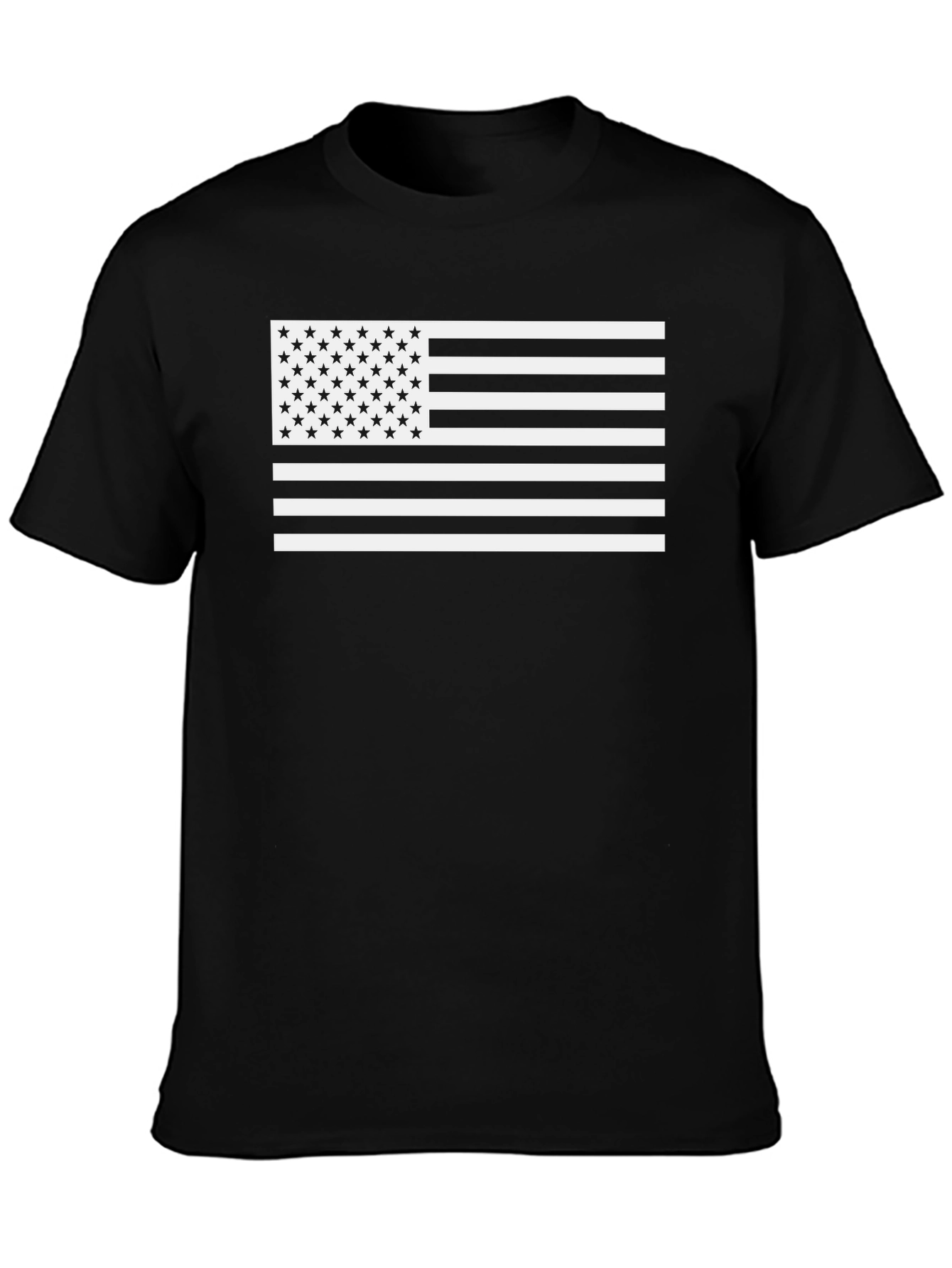 American Flag Graphic Tee - Black Cotton T-Shirt