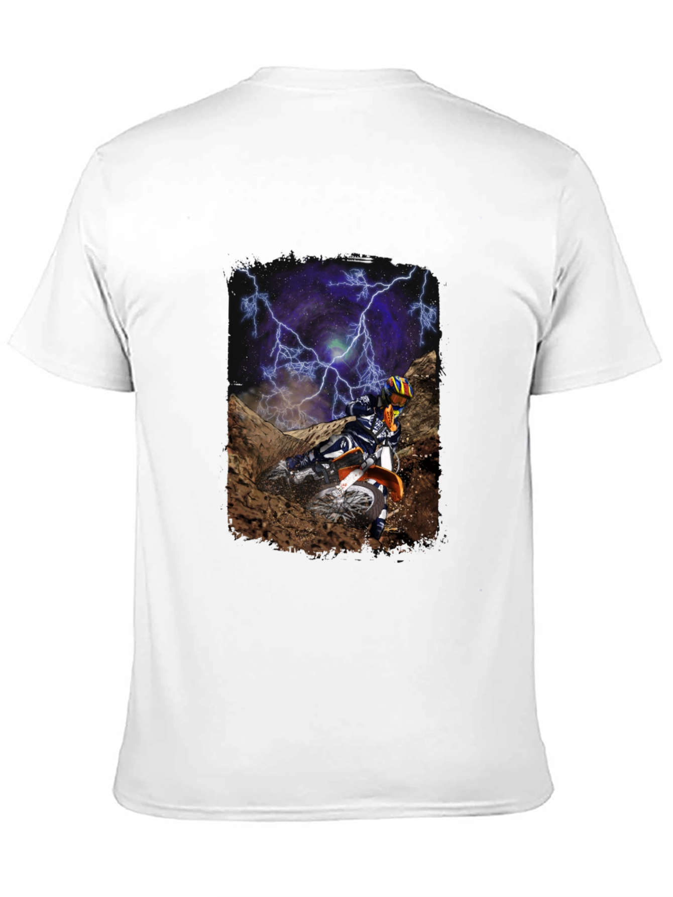 Motorcross Rider Lightning Black T-Shirt