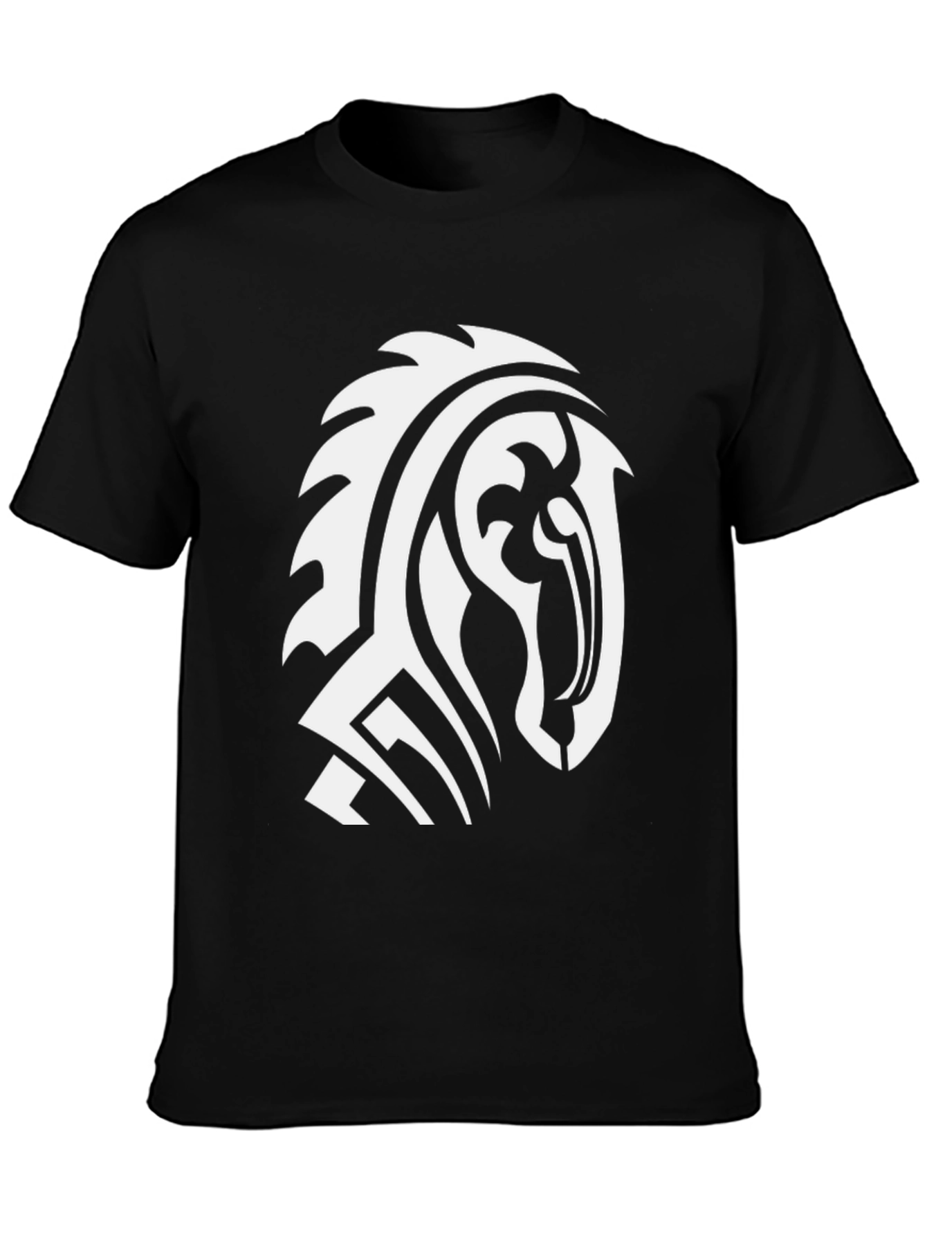 Tribal Horse Graphic Tee - Stylish Black T-Shirt