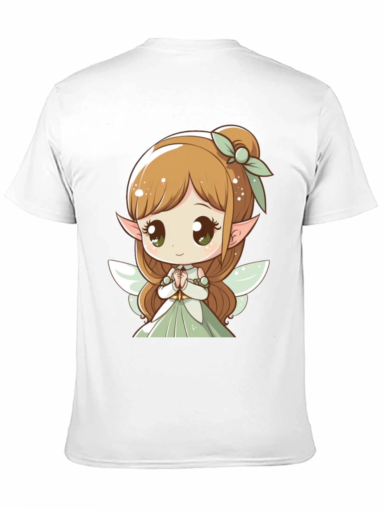 Cute Fairy Graphic Tee - Black Cotton T-Shirt