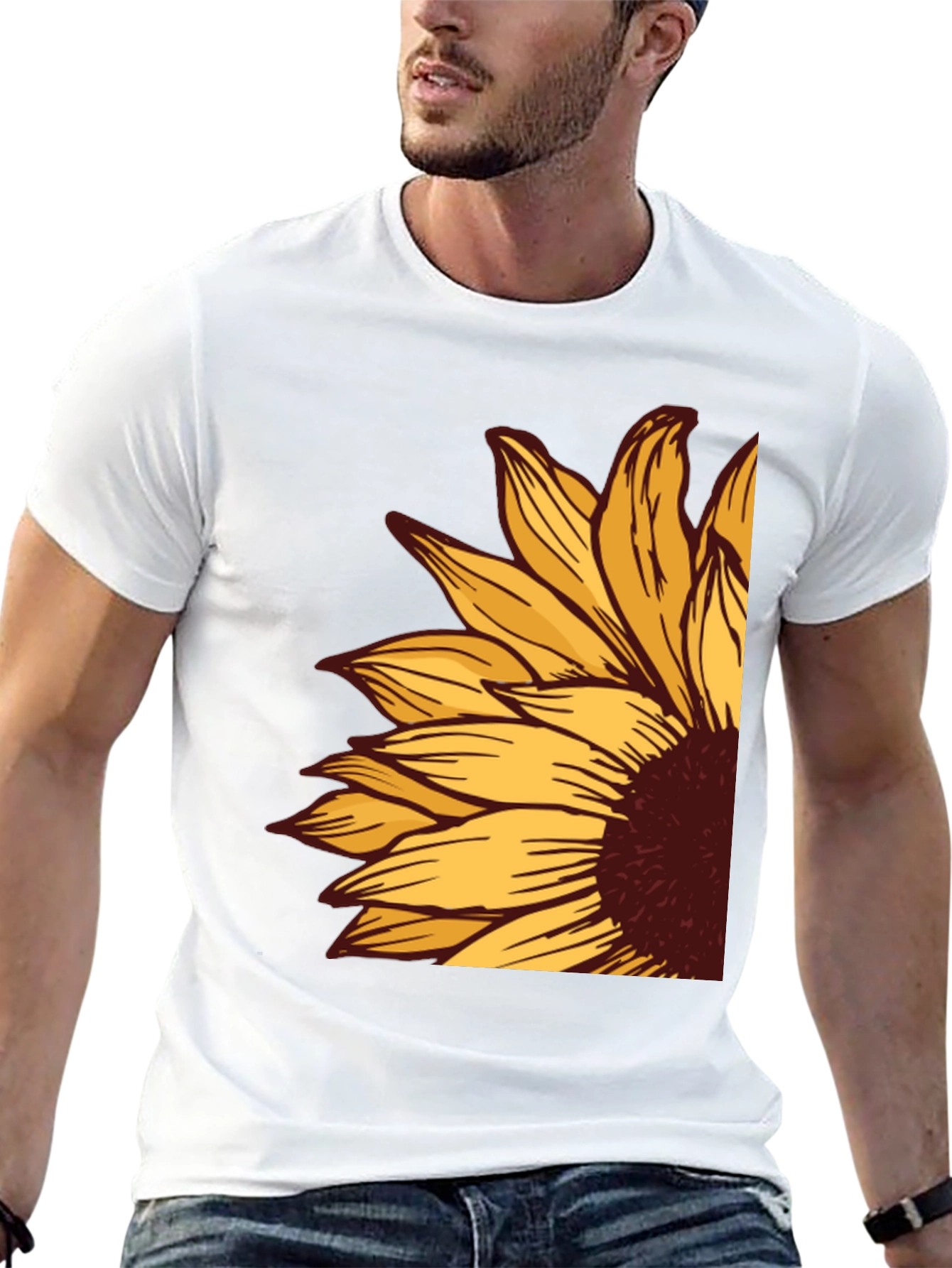 Sunflower Graphic Tee - Stylish Black T-Shirt