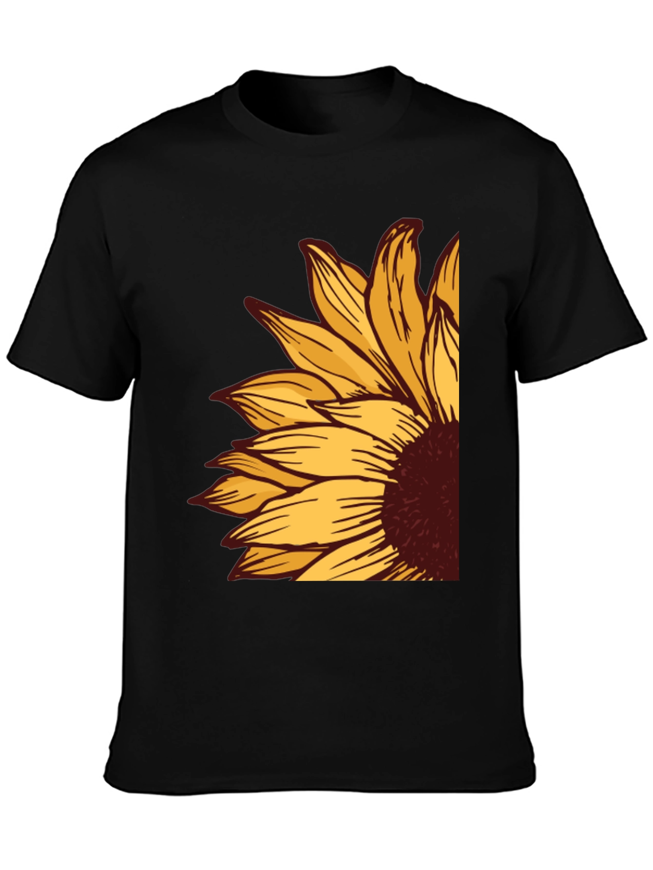 Sunflower Graphic Tee - Stylish Black T-Shirt