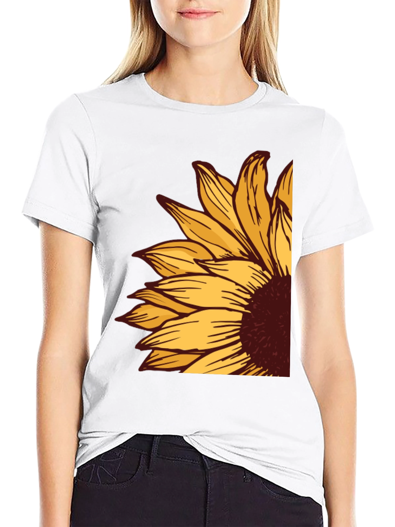 Sunflower Graphic Tee - Stylish Black T-Shirt