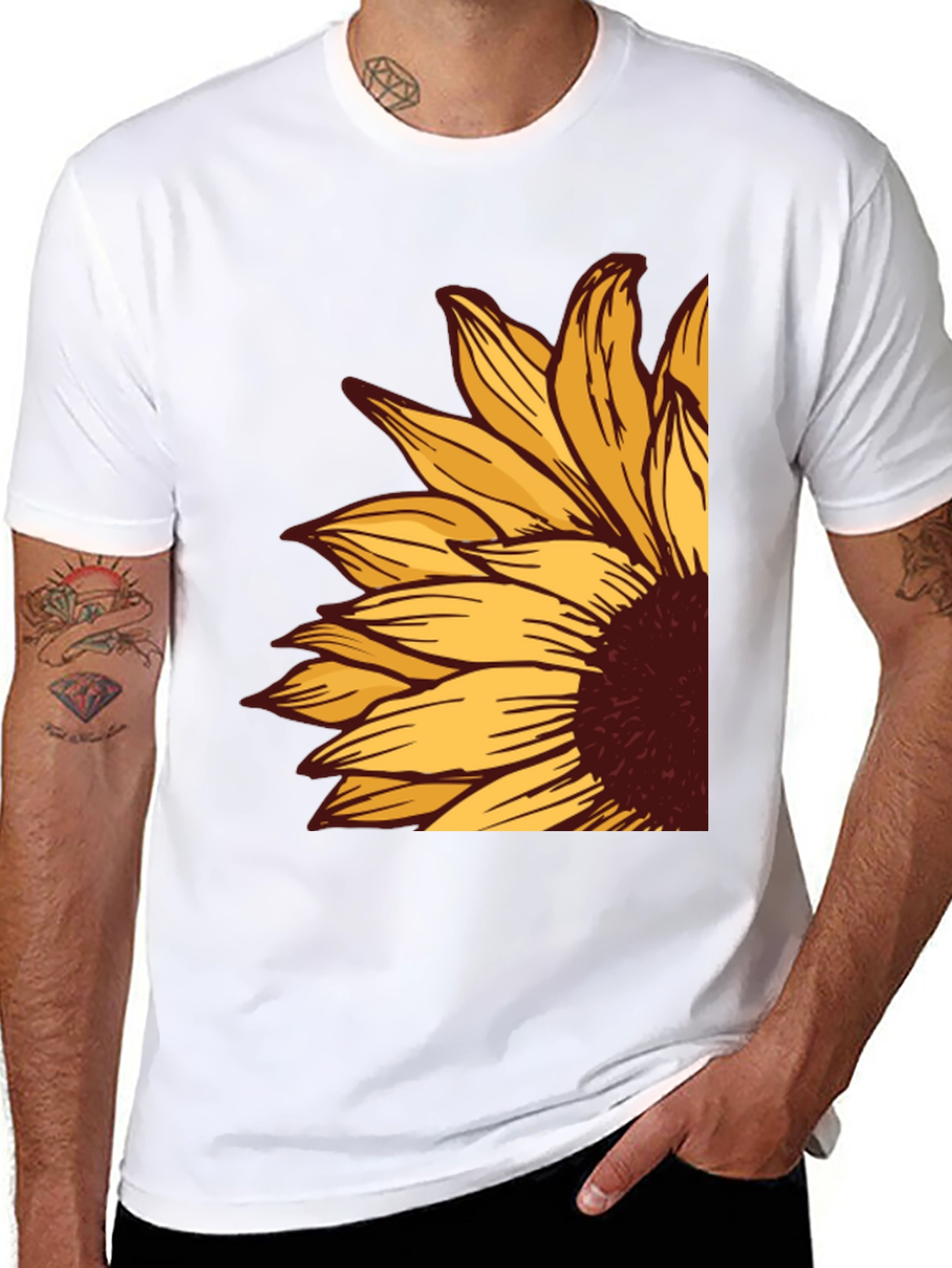 Sunflower Graphic Tee - Stylish Black T-Shirt