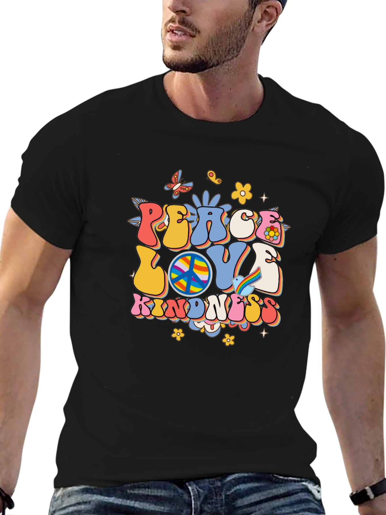 Peace Love Kindness Retro Graphic Tee