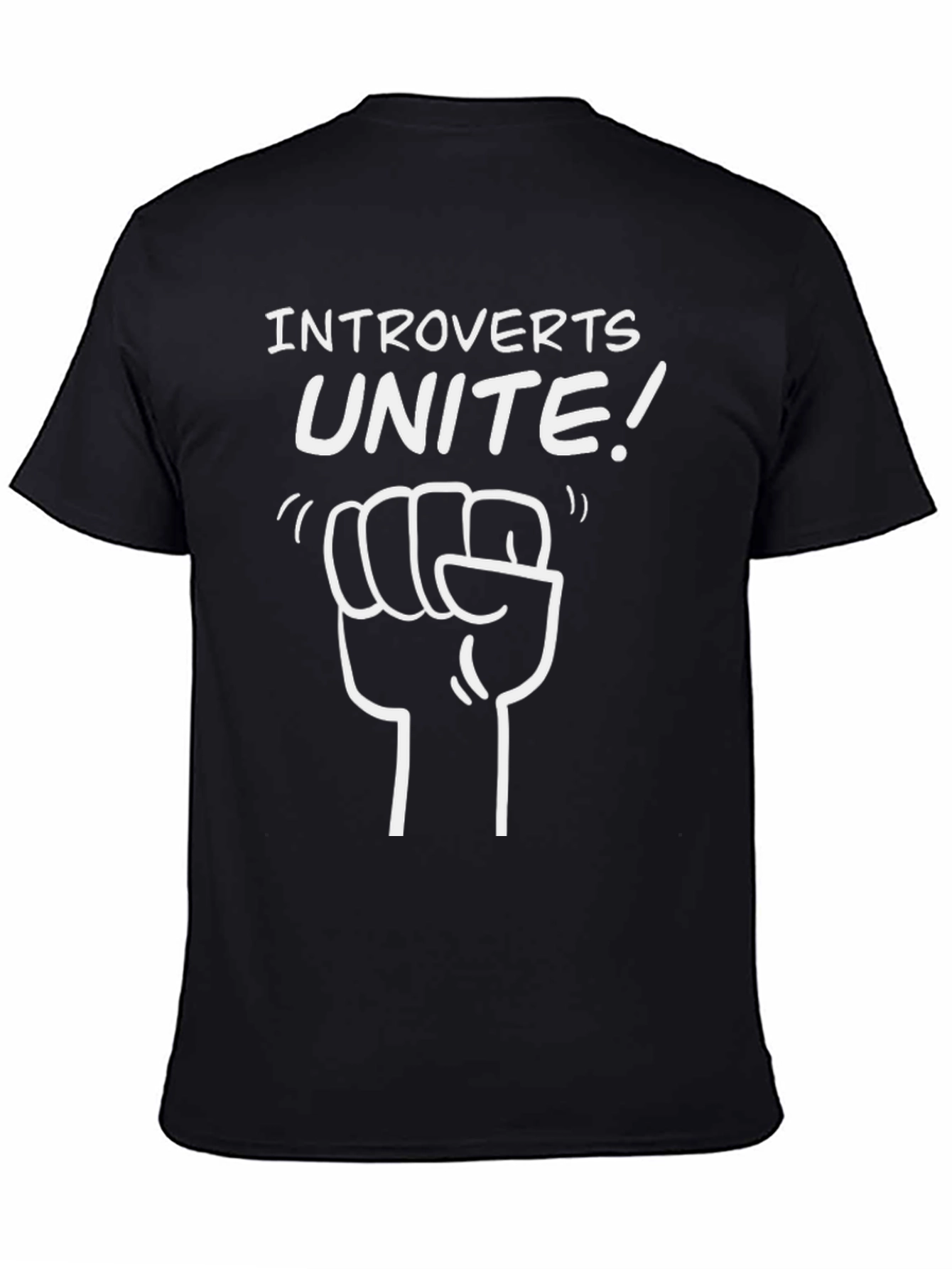 Introverts Unite Graphic Tee - Black Crew Neck