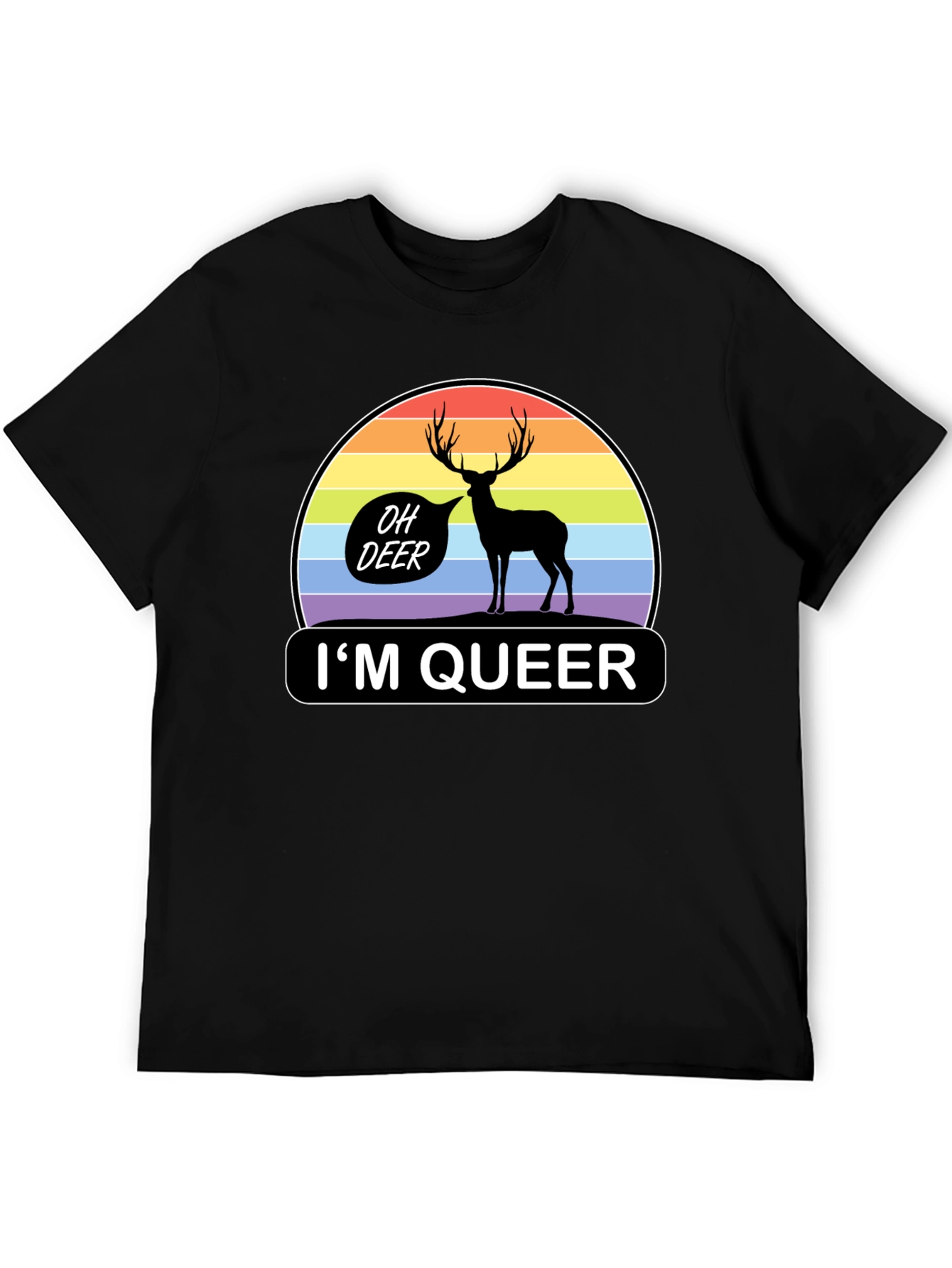 Oh Deer Im Queer T-Shirt Pride Rainbow Graphic Tee