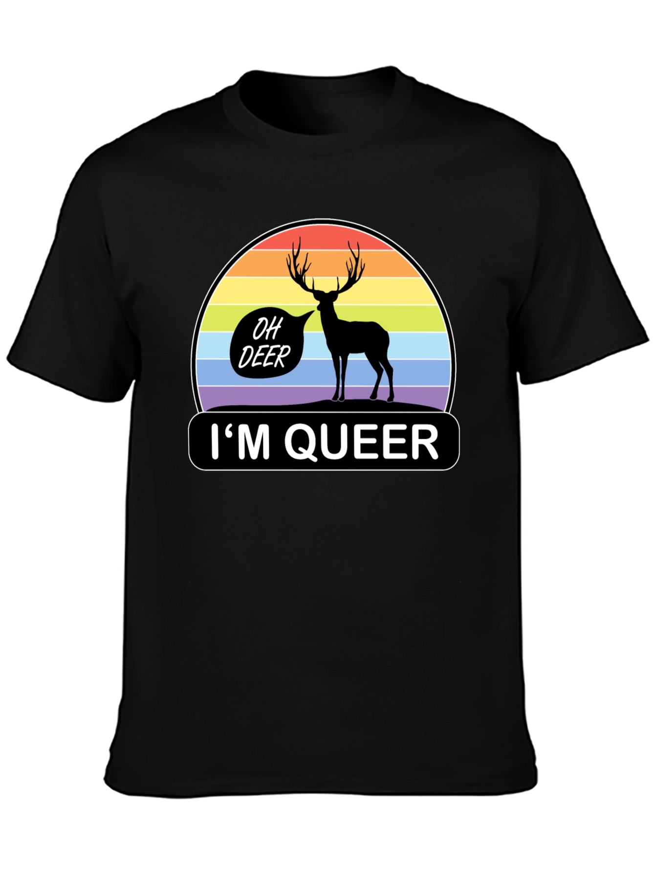 Oh Deer Im Queer T-Shirt Pride Rainbow Graphic Tee