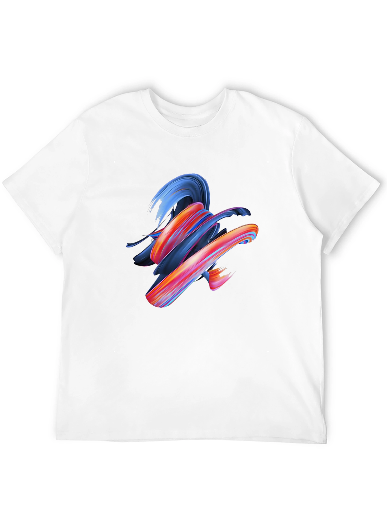 Abstract Swirl Graphic Print Black T-Shirt