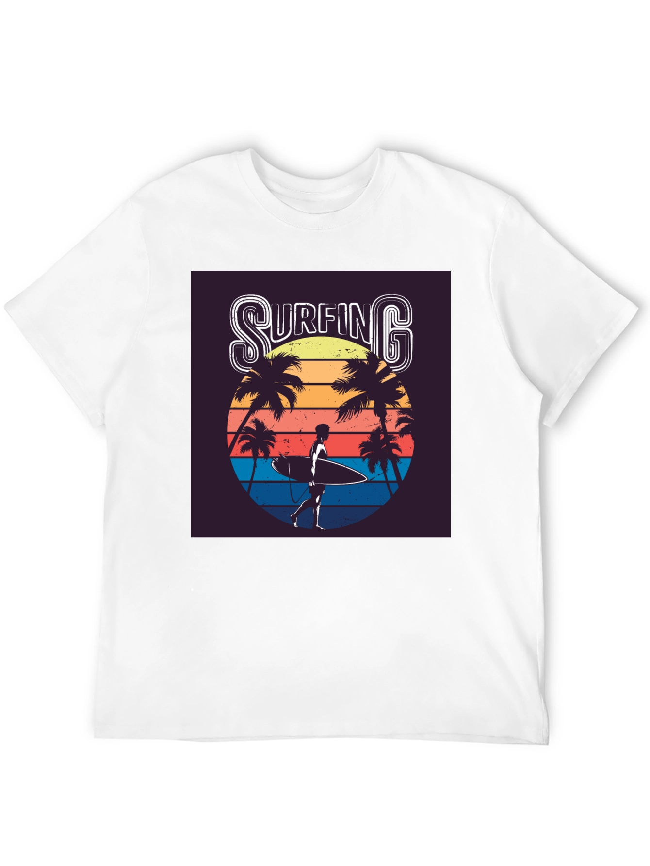 Retro Surfing Graphic Tee - Black