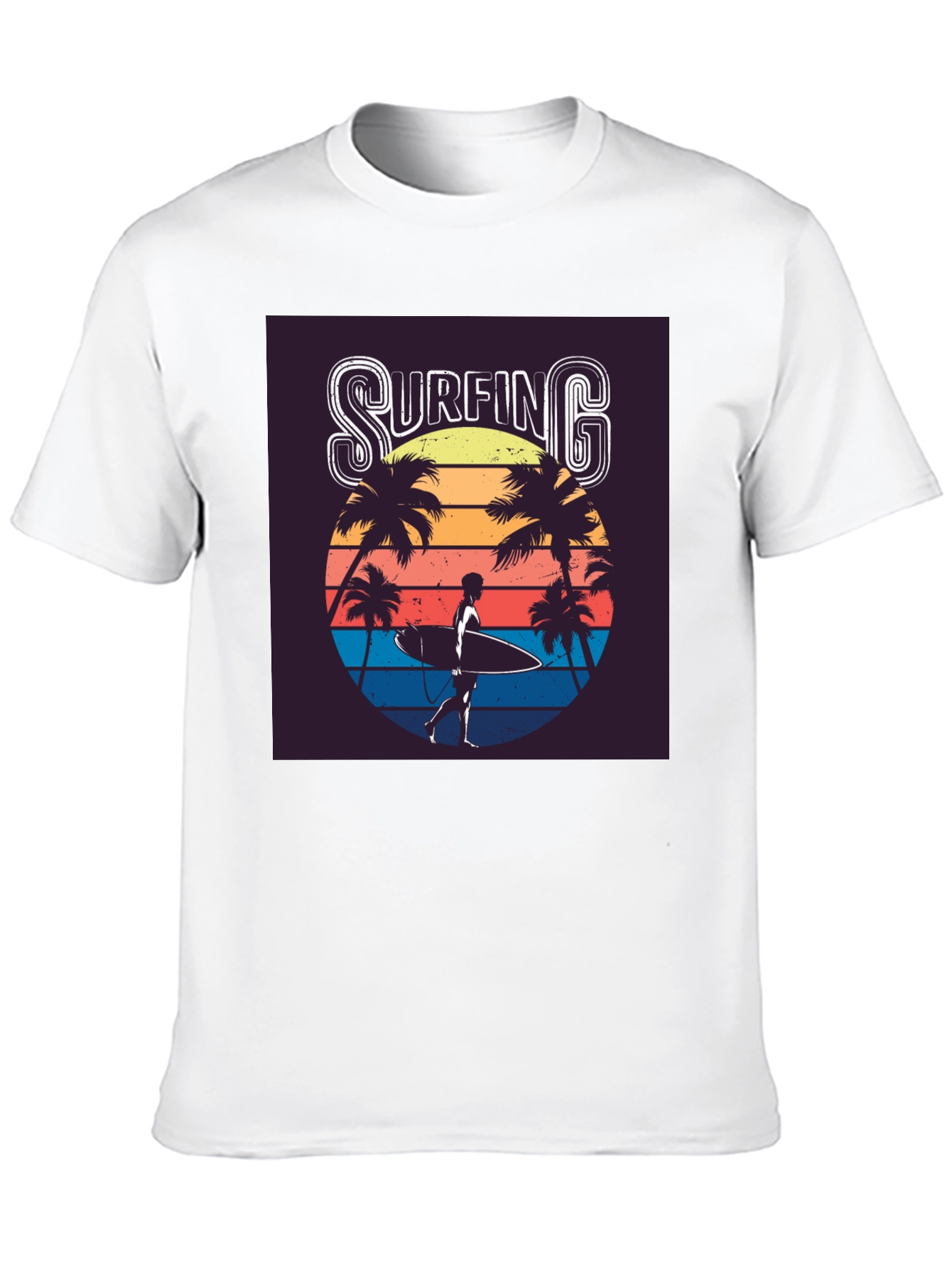 Retro Surfing Graphic Tee - Black