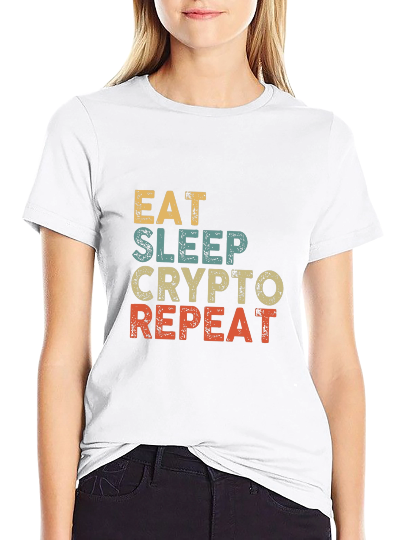 Eat Sleep Crypto Repeat Graphic T-Shirt