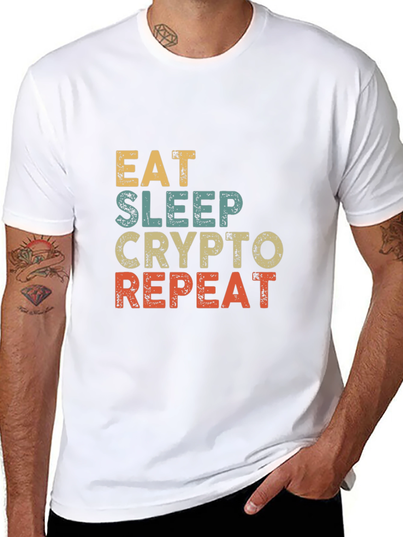 Eat Sleep Crypto Repeat Graphic T-Shirt
